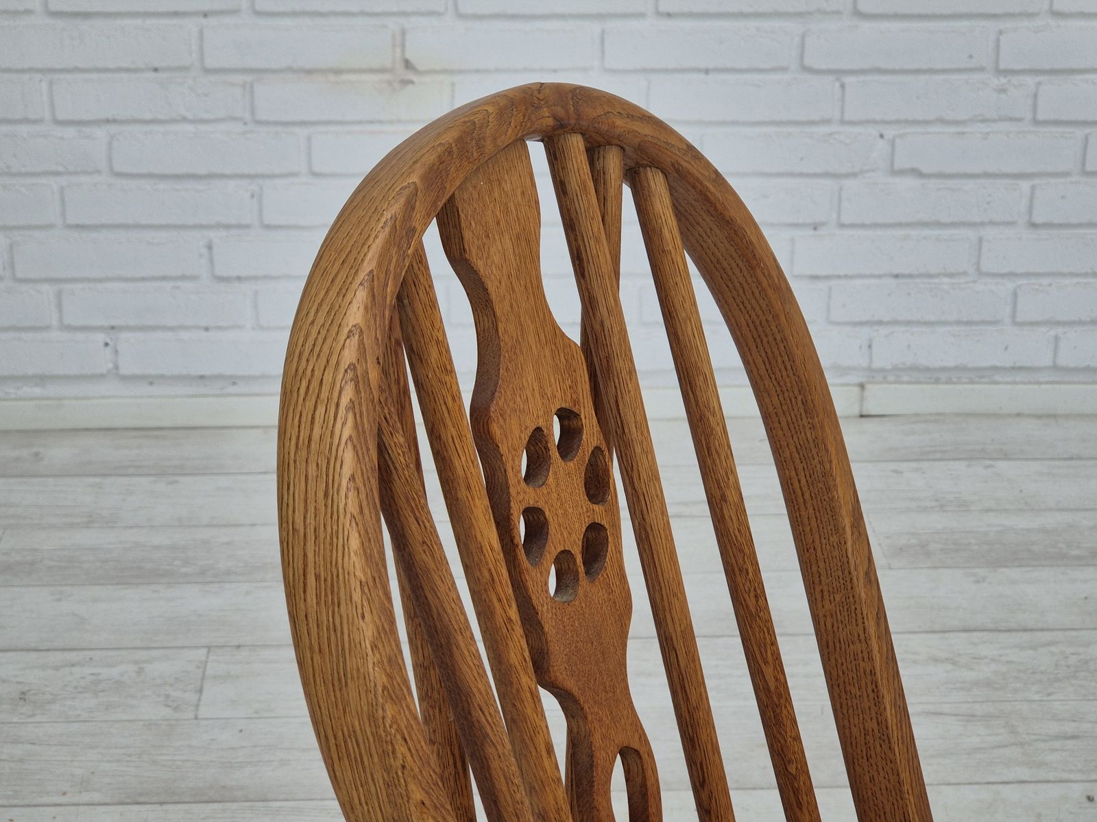 1960s, Set Of 4 Scandinavian Dining Chairs In Solid Oak Wood, Original Good Condition. photo buy