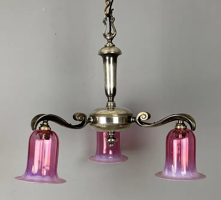 Nickel Plated Art Nouveau Chandelier (24036) photo vinterior