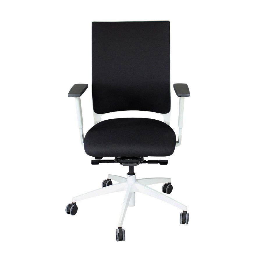 Sedus: Quarterback Office Chair With White Frame In Black Fabric   Refurbished photo for sale