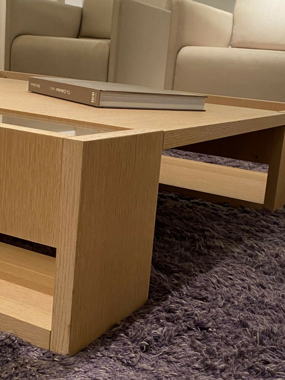 photo furniture B&B Italia (Milan) "Void" Coffee Table. Oak Laminate. Collector Item. Refurbished.