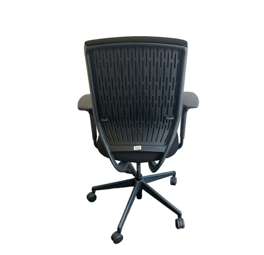 Senator: Evolve High Back Chair With Height Adjustable Arms In Black Fabric   Refurbished photo for sale