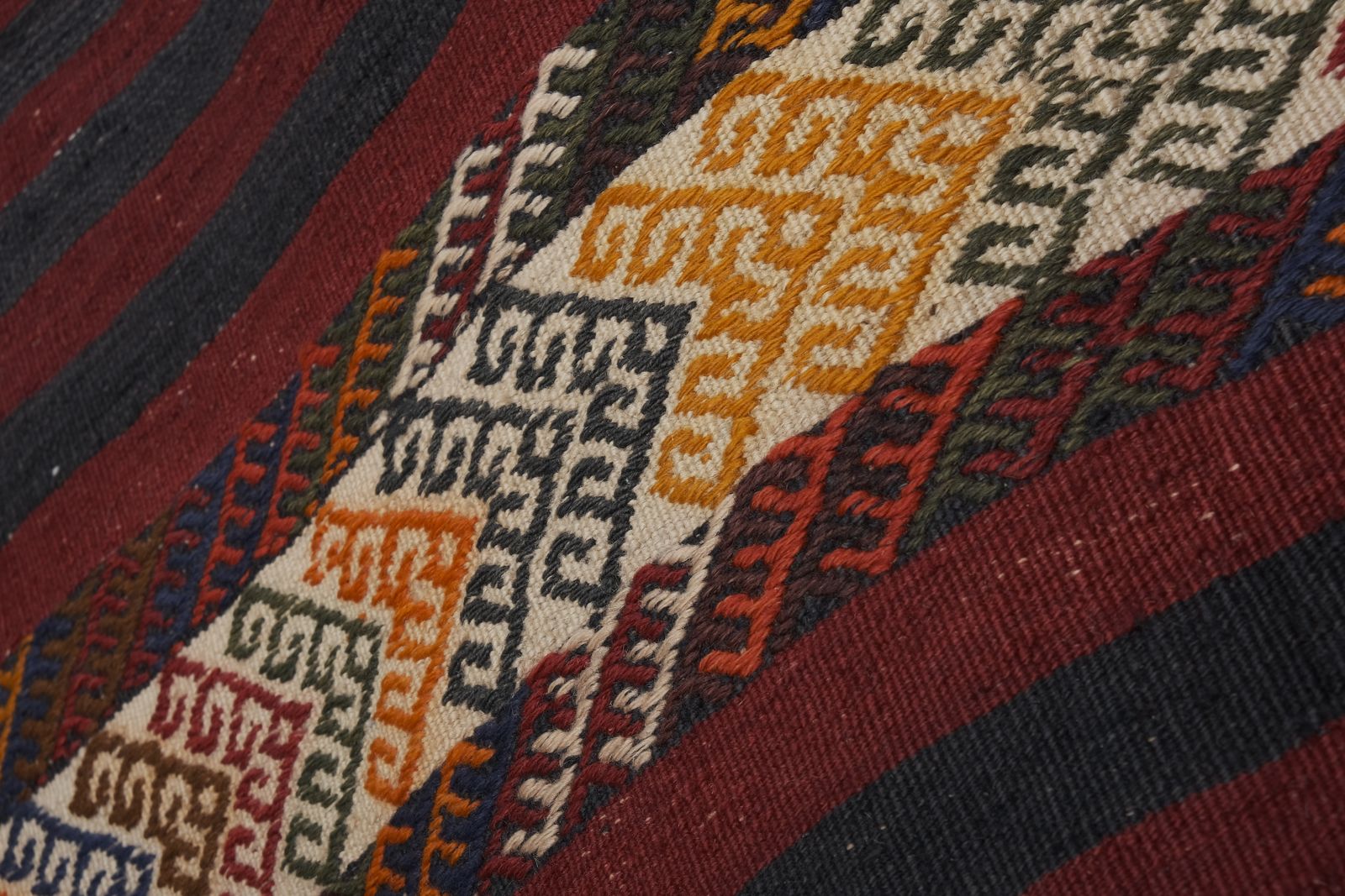 1960s Organic Turkish Hemp Kilim Runner 2'5'' X 20'8'' photo for sale
