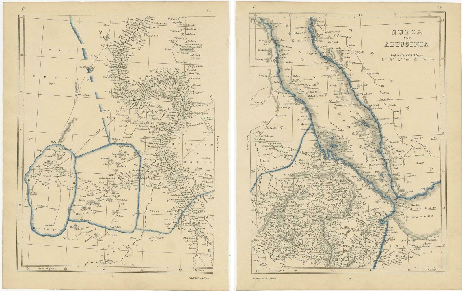 Antique Map Of Nubia And Abyssina By Lowry, 1852 photo Art