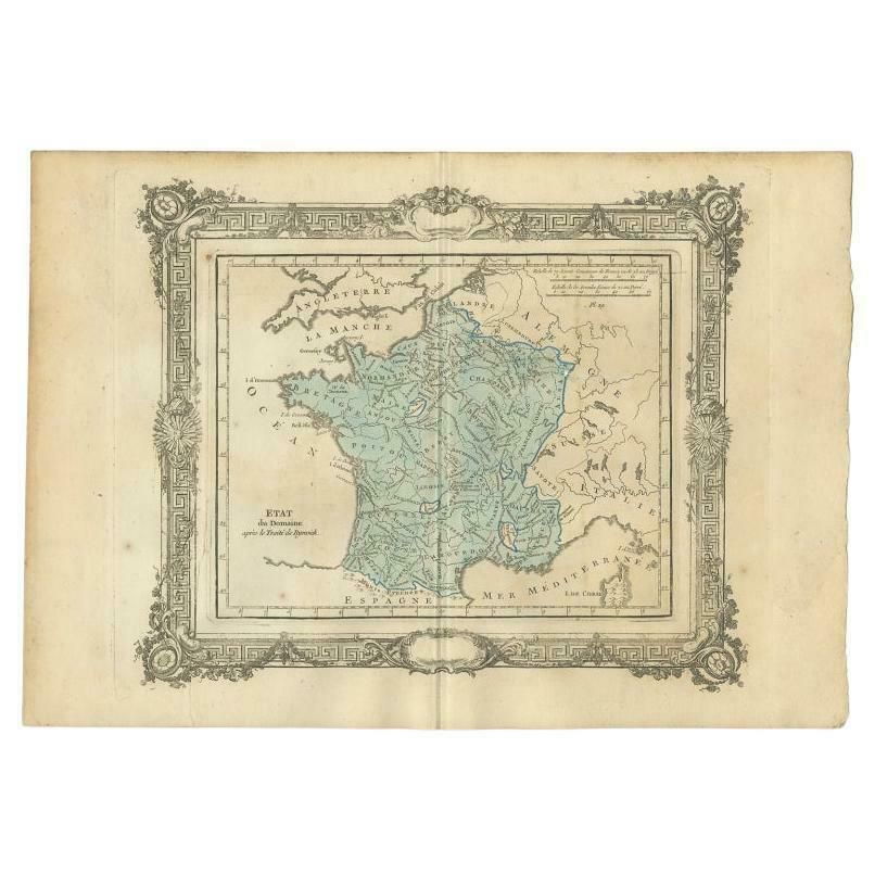 Antique Map Of France After The Peace Of Ryswick By Zannoni, 1765