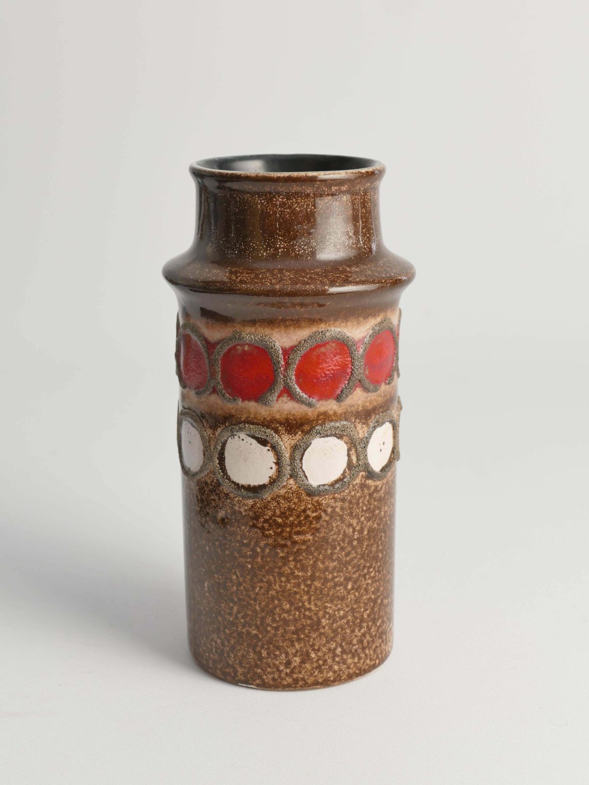 Mid Century Modern Brown Ceramic Vase By Veb Haldensleben, East Germany, 1960s photo vinterior