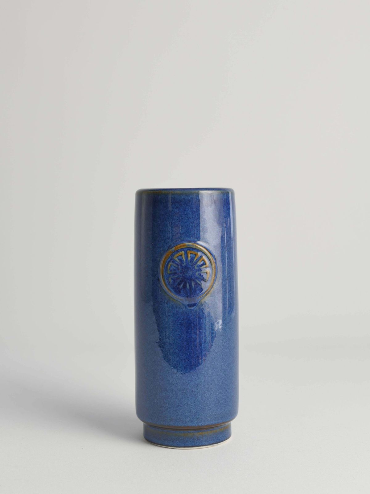 Blue Stoneware Vase From Nordlys Series By Maria Philippi For Søholm, 1960s photo 236.0