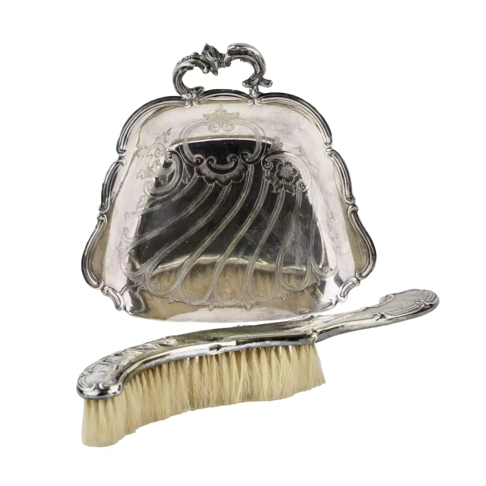 Silver Plated Set For Cleaning Crumbs From The Table photo vinterior