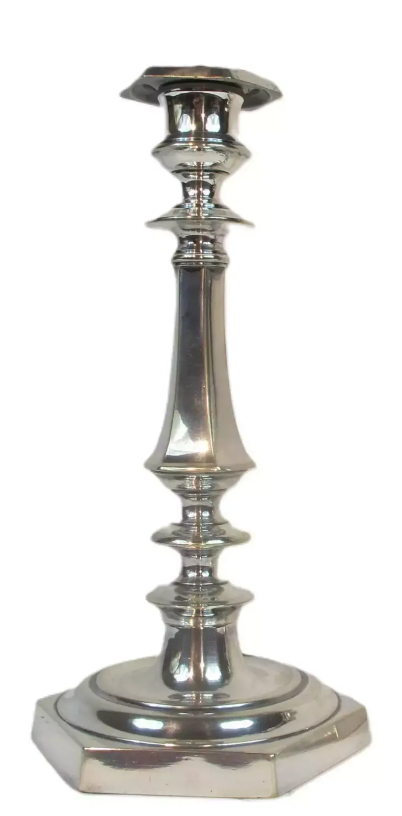 Pair Of Louis XIV Style Silvered Bronze Candlesticks photo for sale