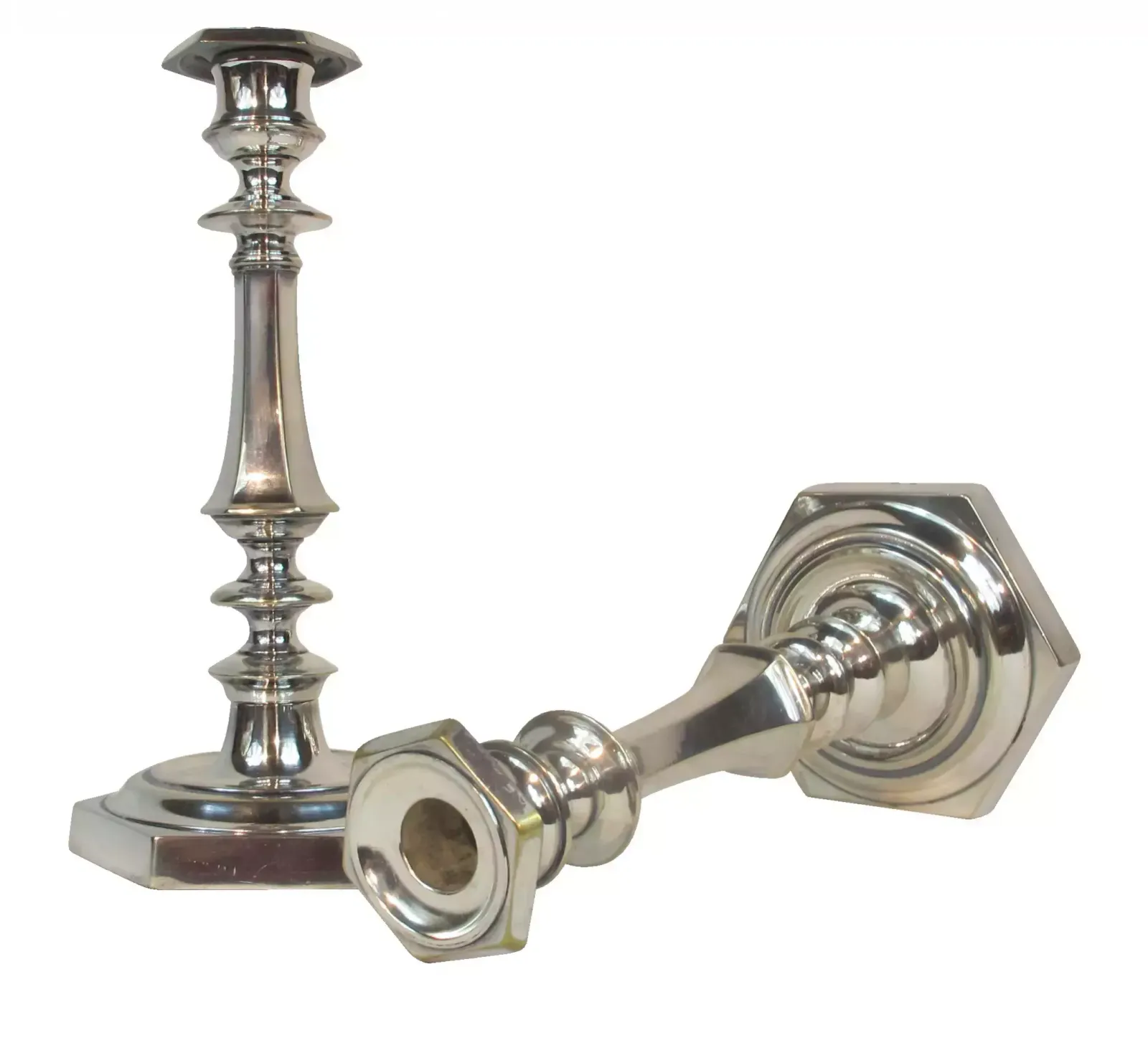 Pair Of Louis XIV Style Silvered Bronze Candlesticks photo 298.0