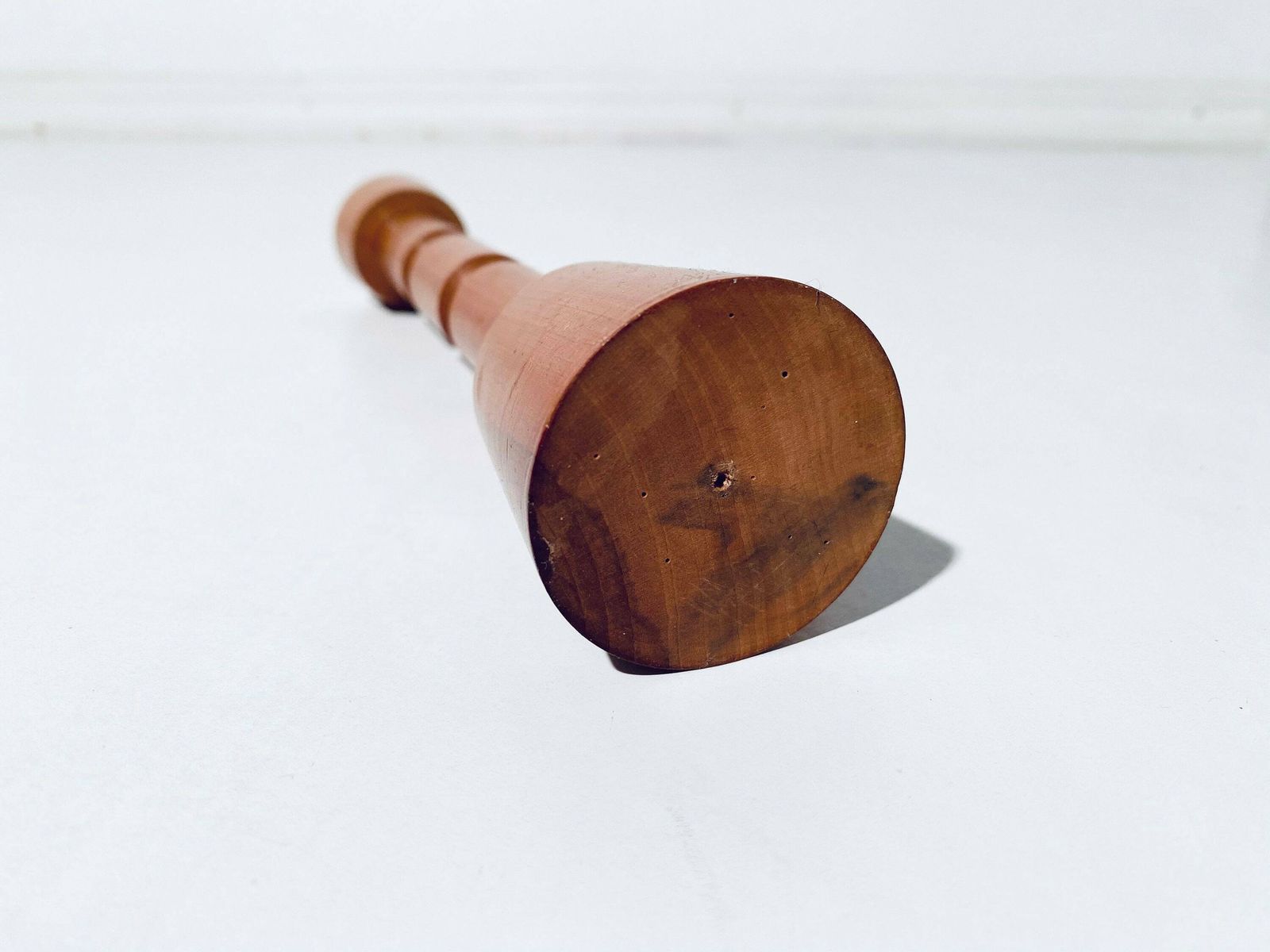 Elegant Mid Century Wooden Candle Holder / 1960s Hygge Home Decor photo vintage