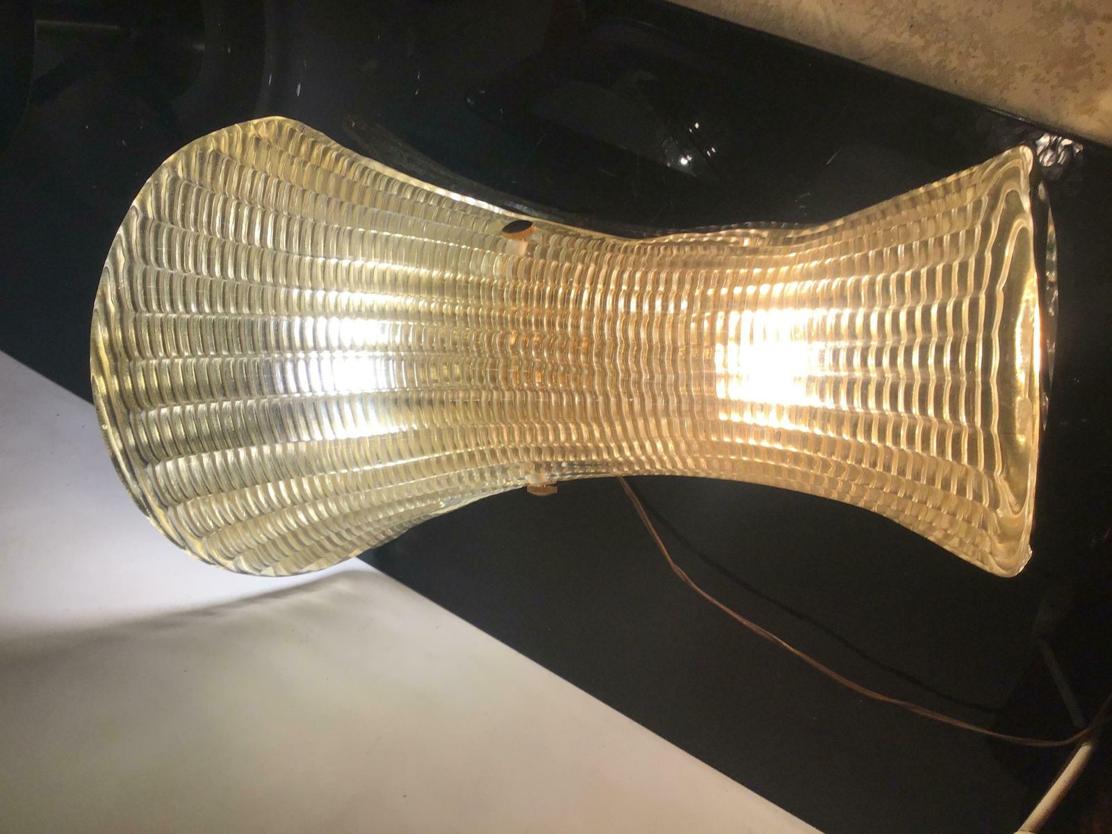 Venini Large Sconce Gold Murano Glass Brass 1950 Italy photo for sale