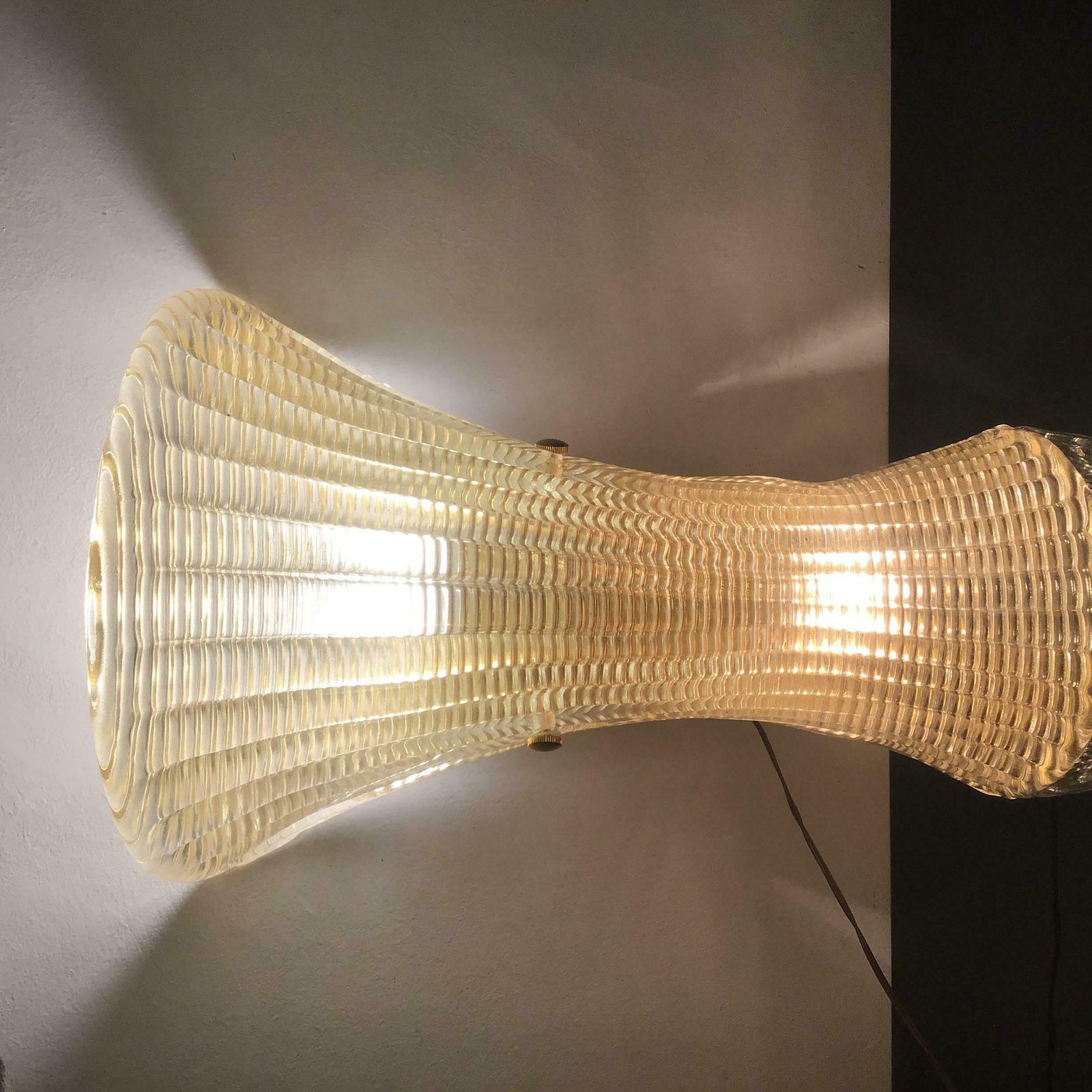 photo for sale Venini Large Sconce Gold Murano Glass Brass 1950 Italy