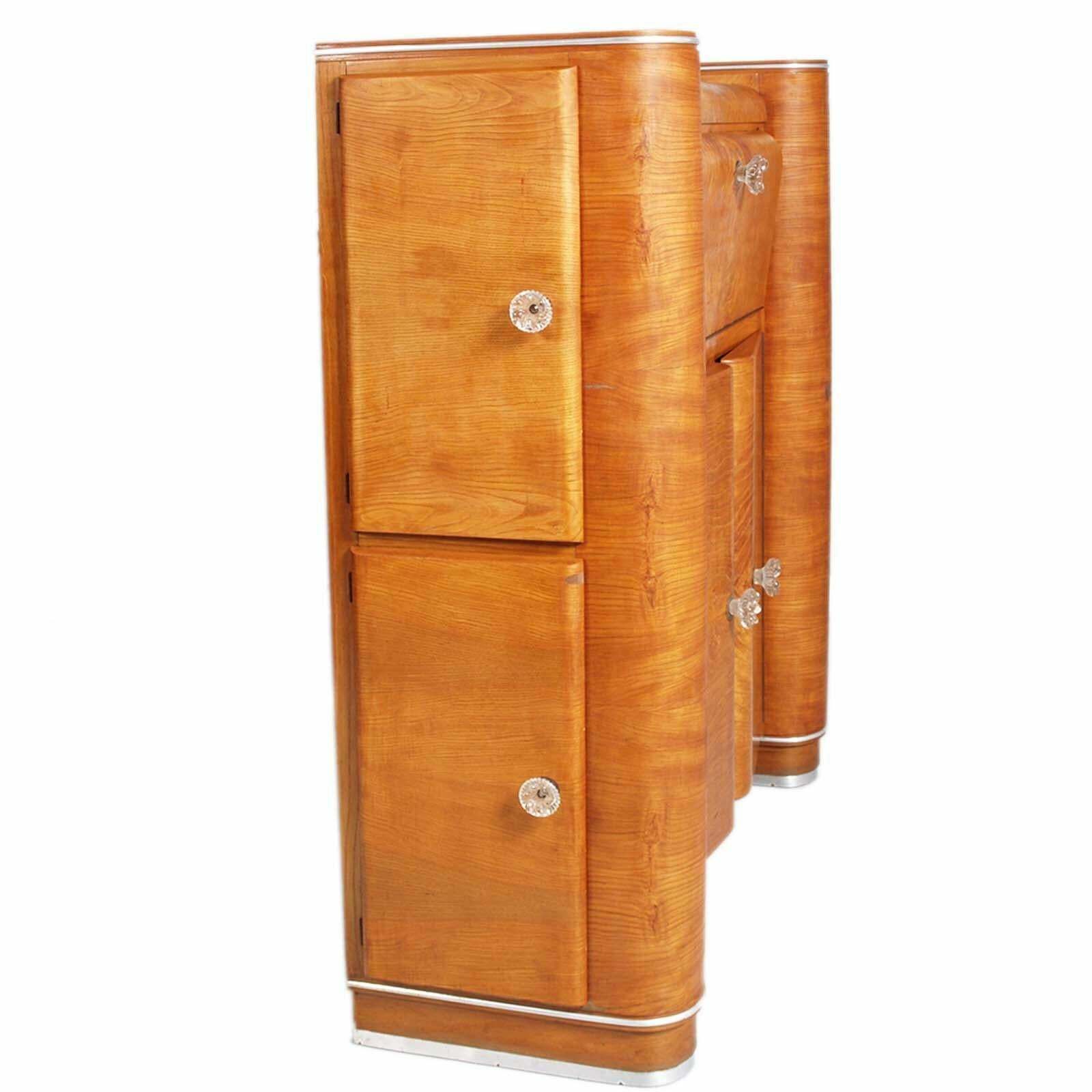 1940s Art Decò Rounded Cabinet Dry Bar Sideboard By A. Fallica For A. Liporesi photo buy