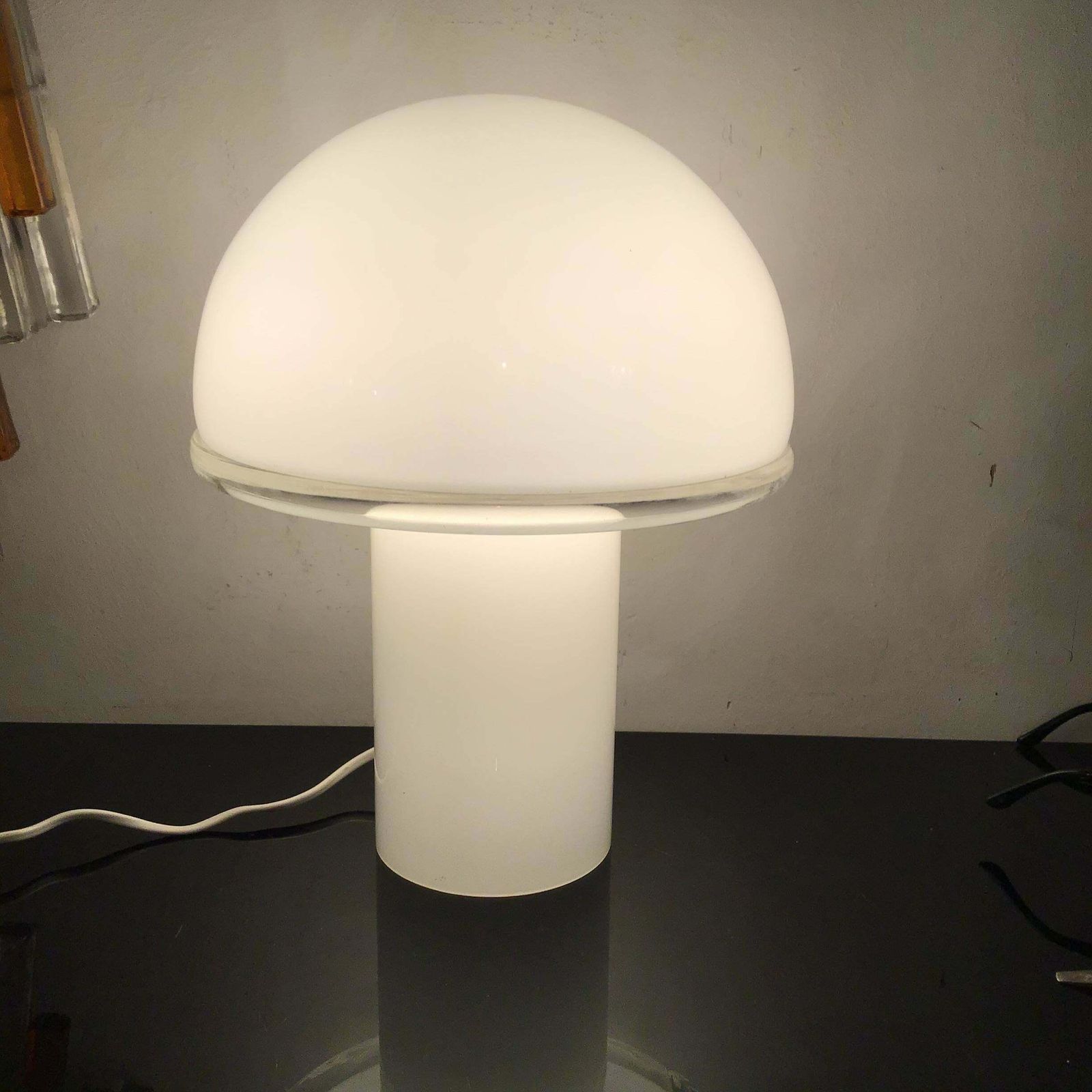 Luciano Vistosi Artemide Table Lamp Murano Glass Metal 1970 Italy photo furniture