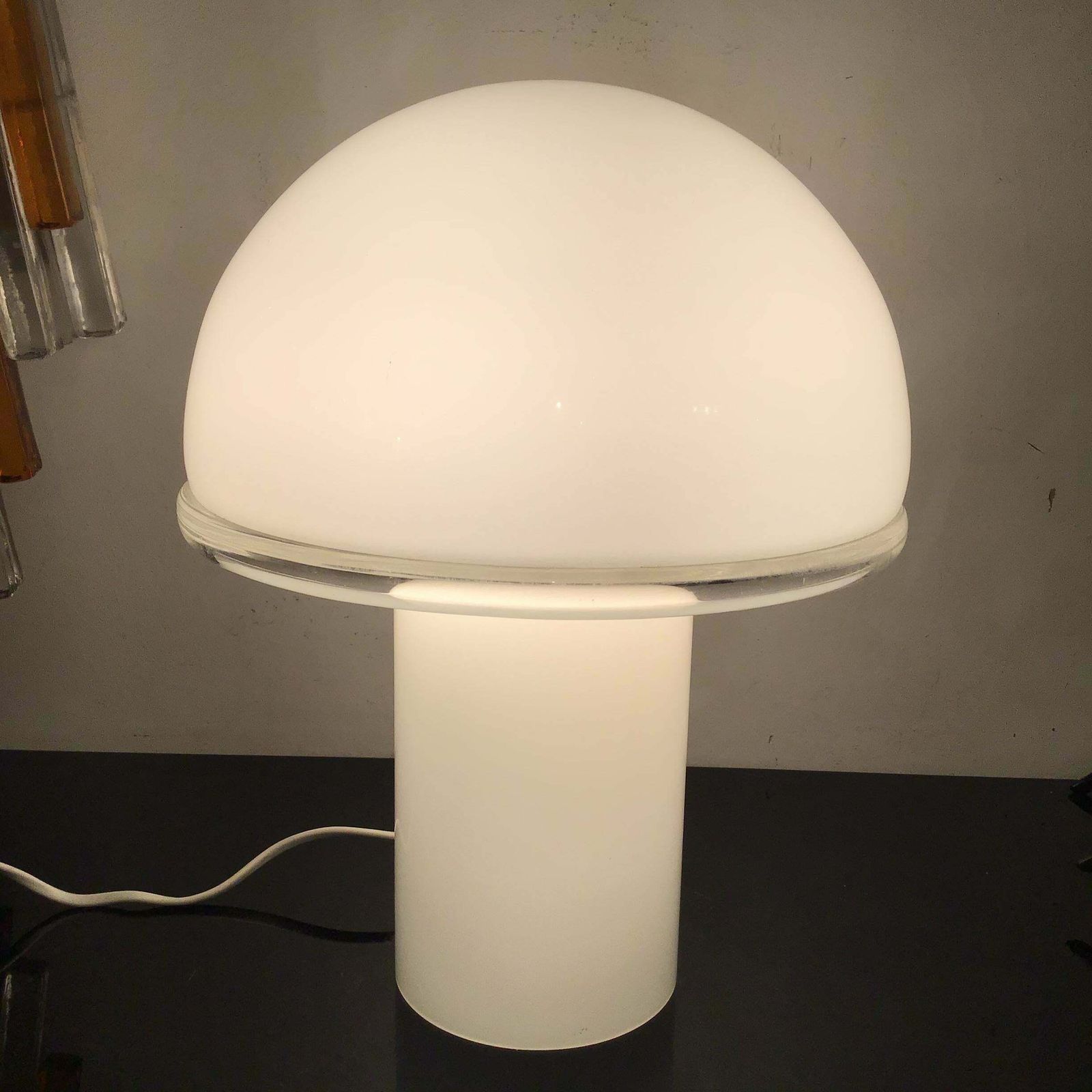 Luciano Vistosi Artemide Table Lamp Murano Glass Metal 1970 Italy photo vintage