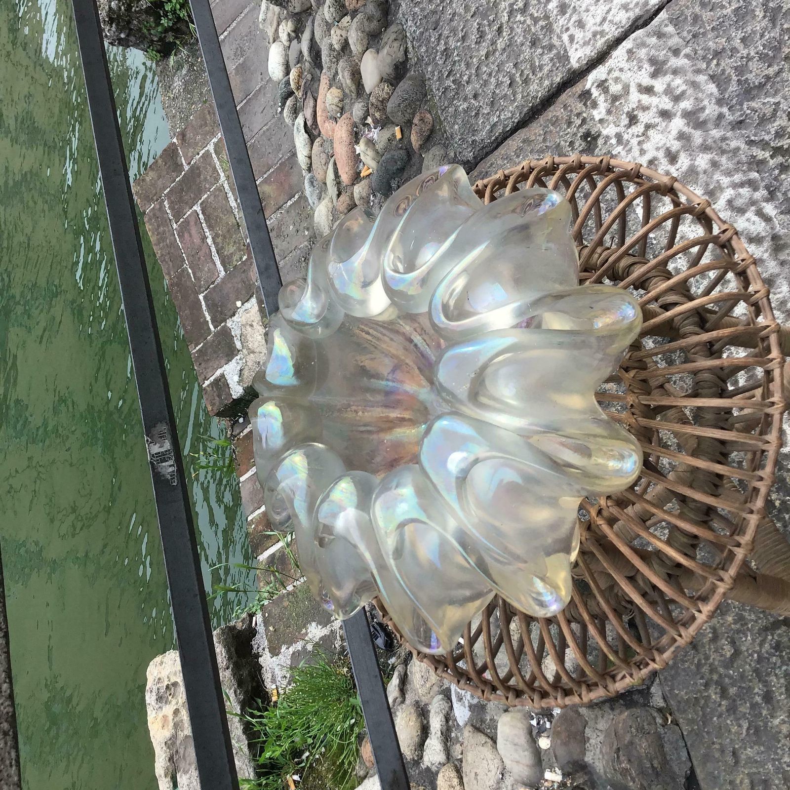 Barovier And Toso Vase Centerpiece Iridescent Glass 1940 Italy photo for sale