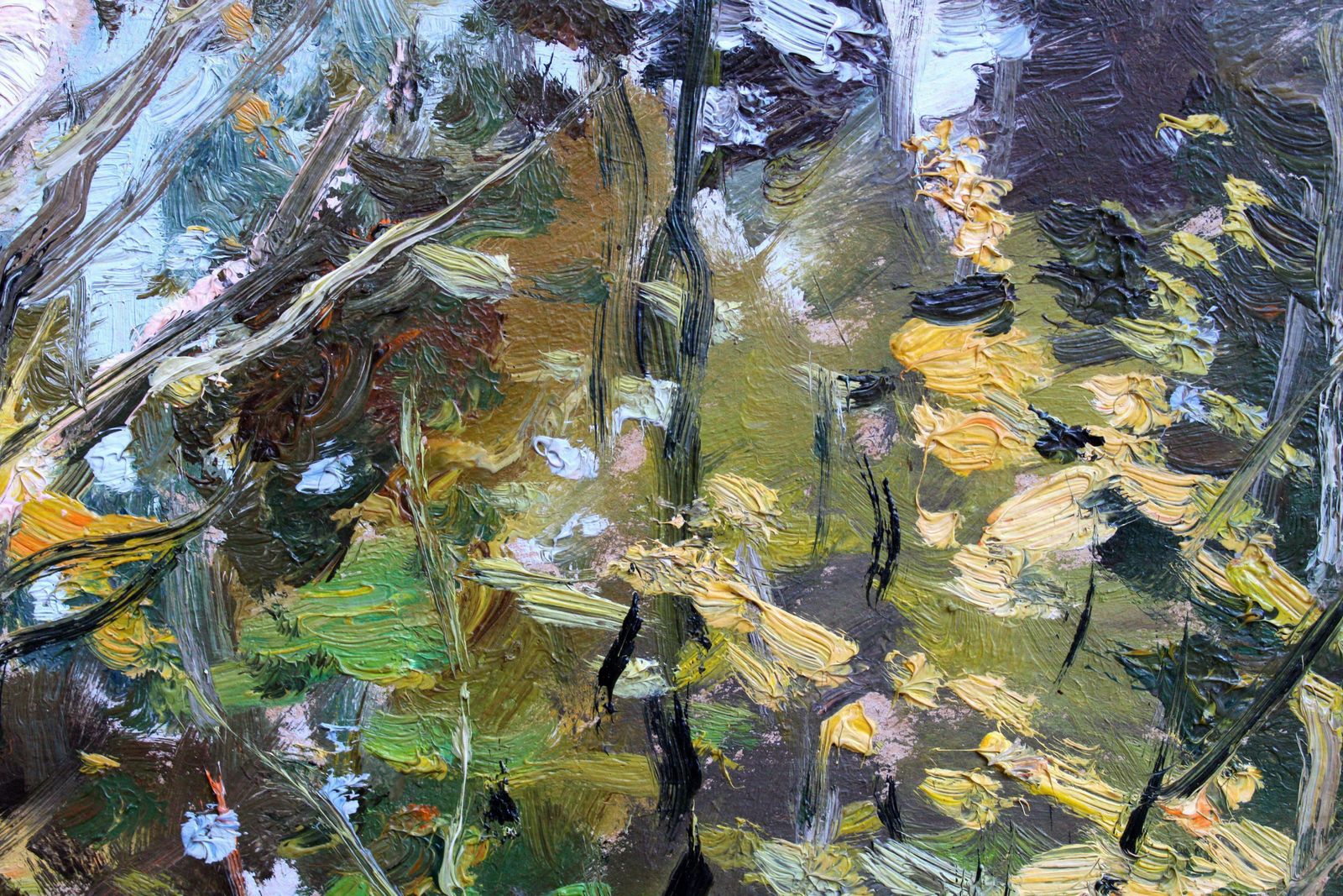 Edgars Vinters River In Autumn. 1984, Cardboard, Oil,  1984 photo vinterior