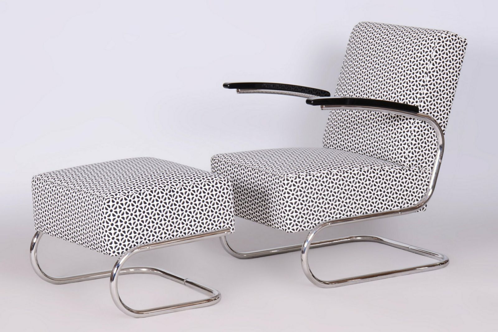 Restored Bauhaus Armchair, By Mücke Melder, Steel, Czech, 1930s photo vintage