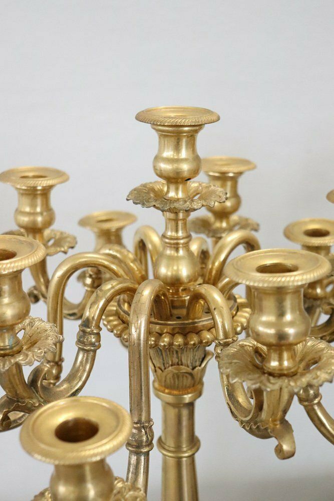 photo vintage Antique Gilt Bronze Candelabras With Eleven Lights, Late 19th Century, Set Of 2