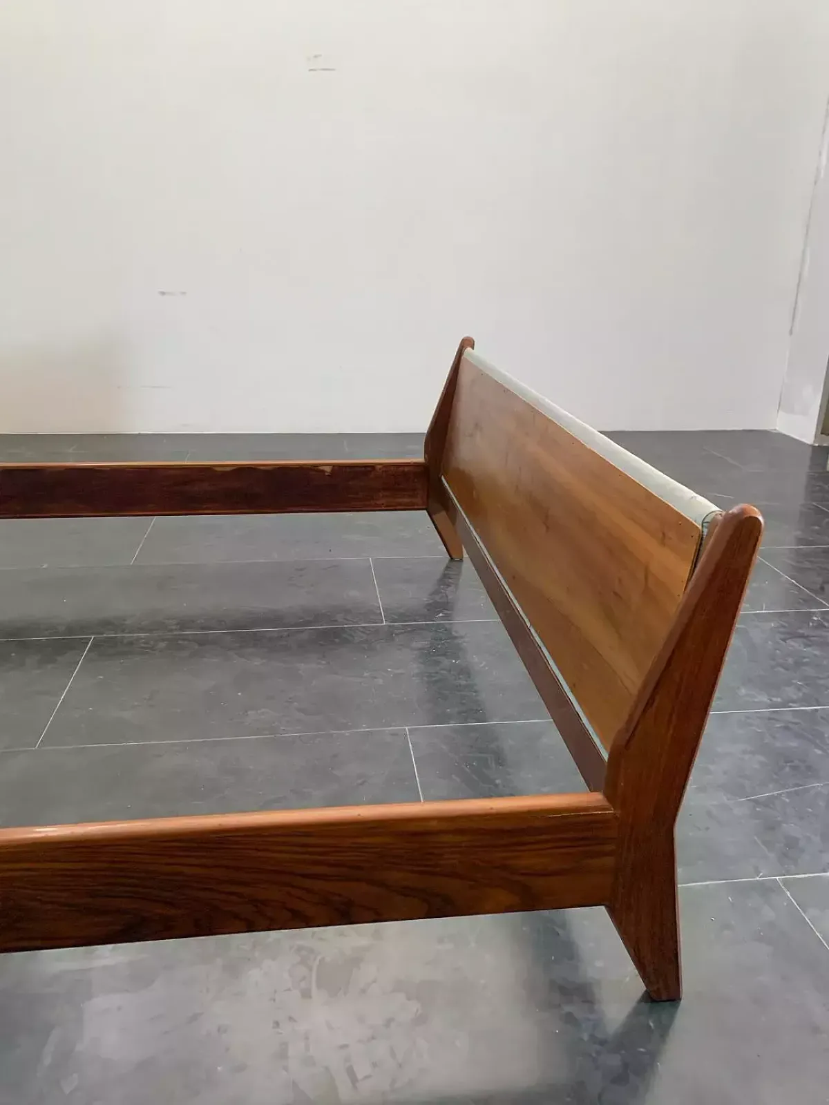 Furniture Rosewood And Fabric Bed By Frauflex, 1960s photo