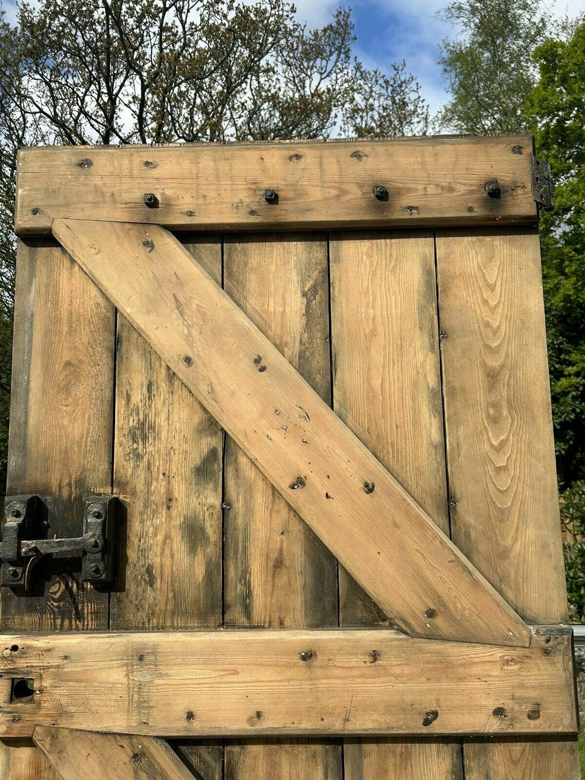 photo vinterior Antique 18th Century Front Door Cornish Reclaimed Period Forged Hinges Bolts Old