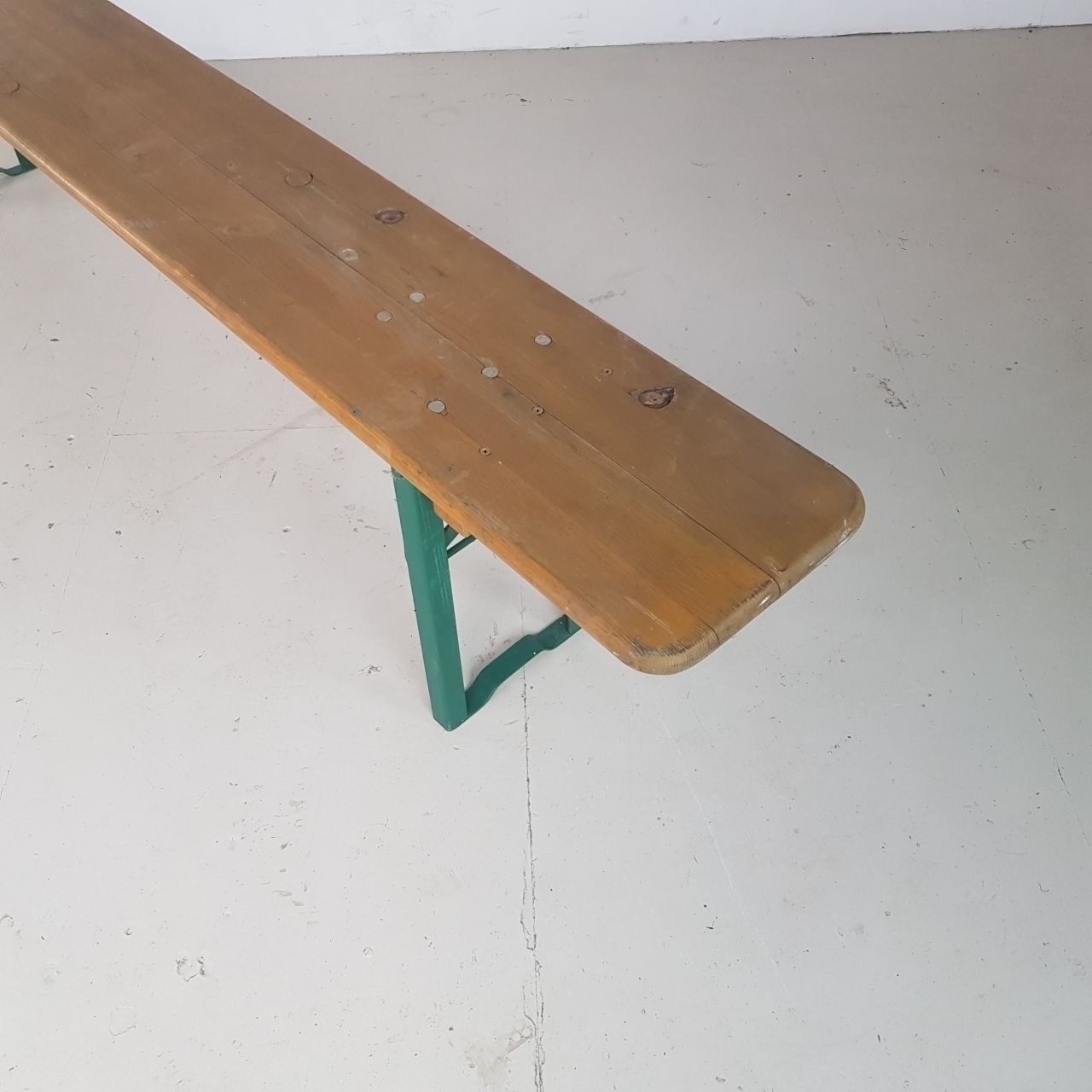 Vintage German Folding Garden Beer Bench photo for sale