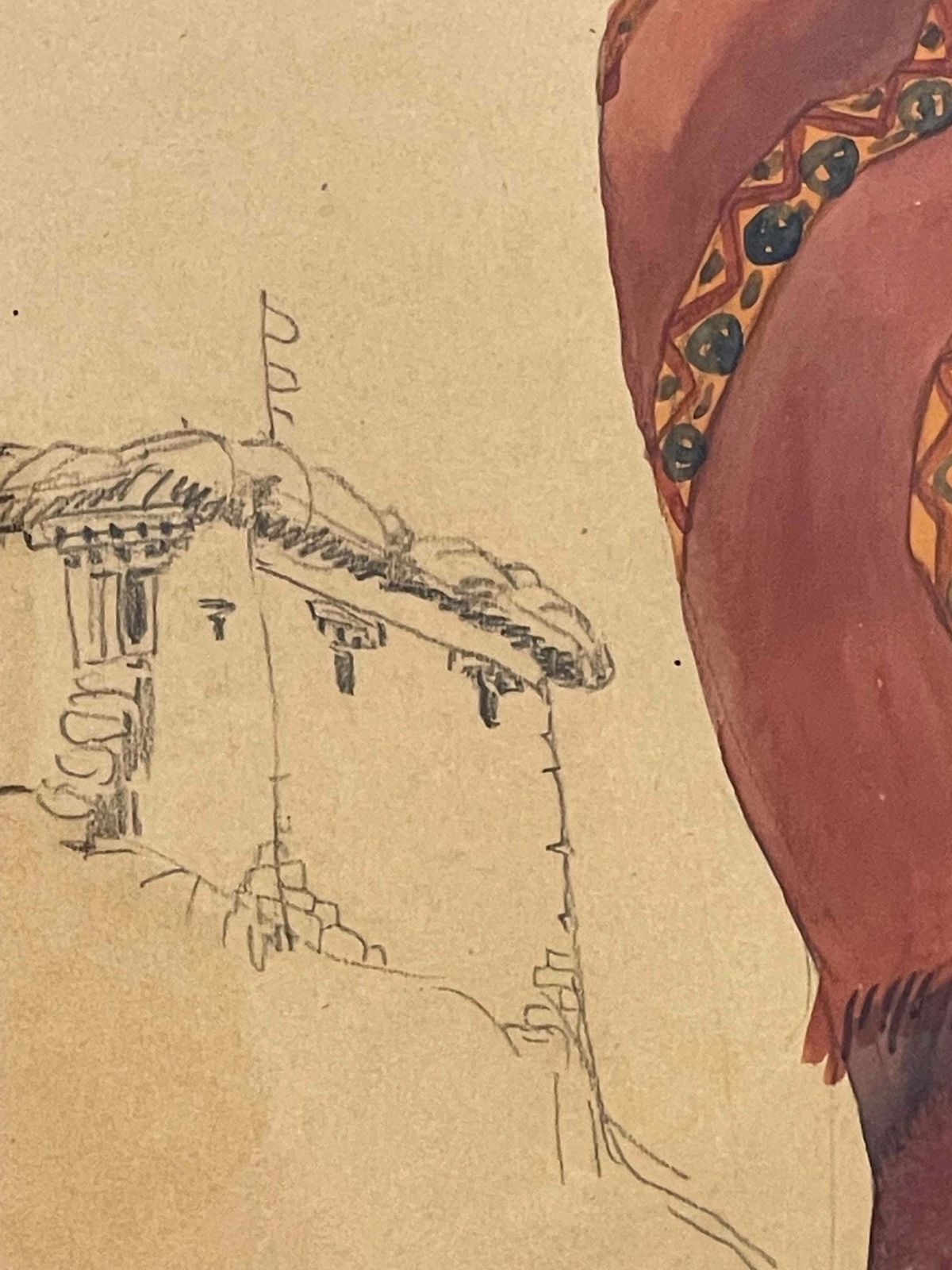 Léa Lafugie (1890 1972), Gouache Of A Tibetan Woman And Child photo 1843.77