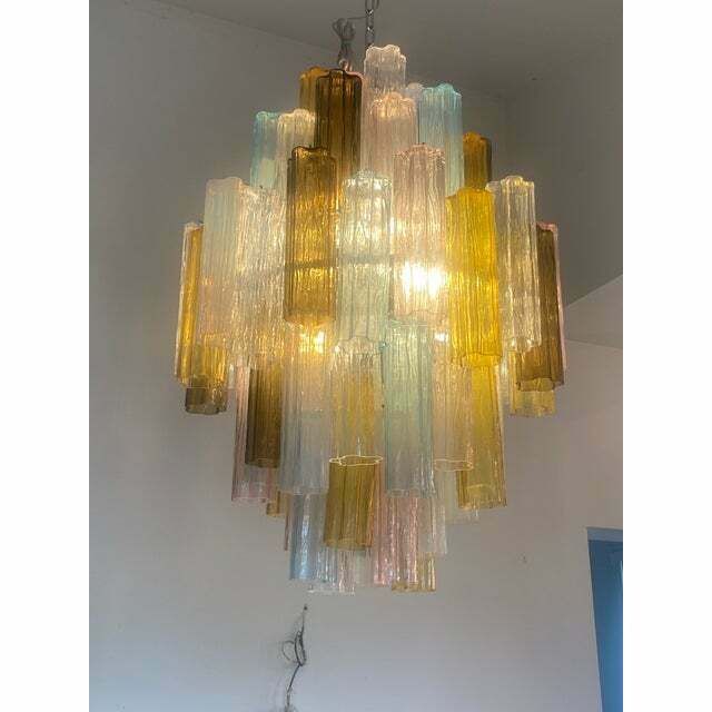 Contemporary Modern "Tronco" Murano Glass Sputnik Chandelier Venini Style photo vintage