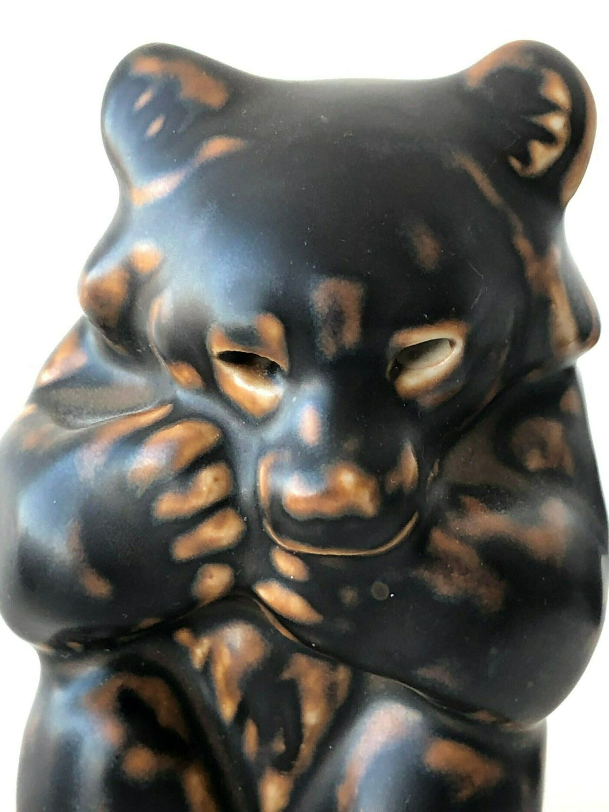 Royal Copenhagen Bear Cubs Stoneware Figurines With Exquisite Brown Glaze From The Mid Century Designed By Knud Kyhn photo 241.0
