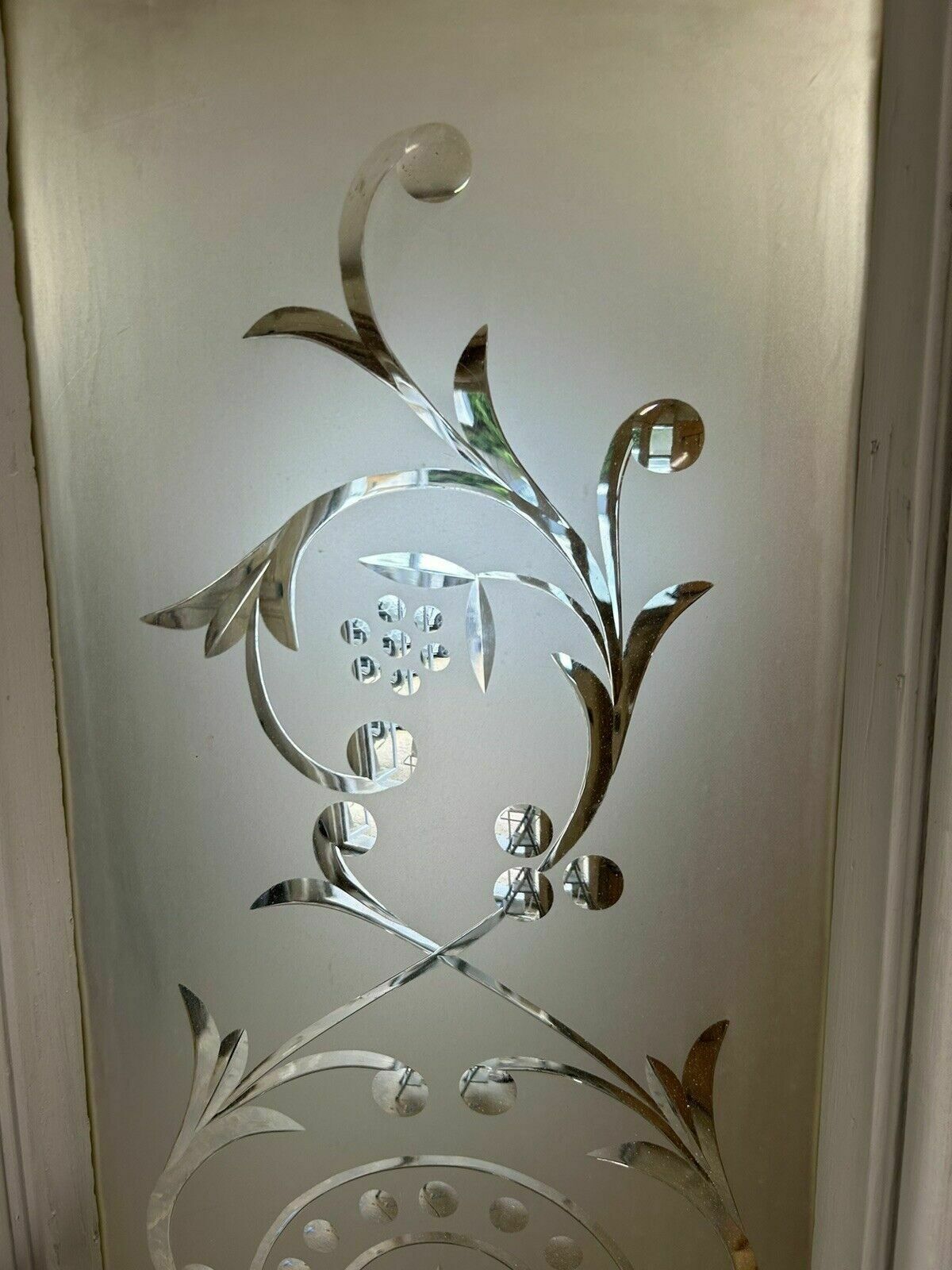 Victorian Cut Etched Glass Front Door Antique Period Reclaimed Old Wood Pine photo vintage