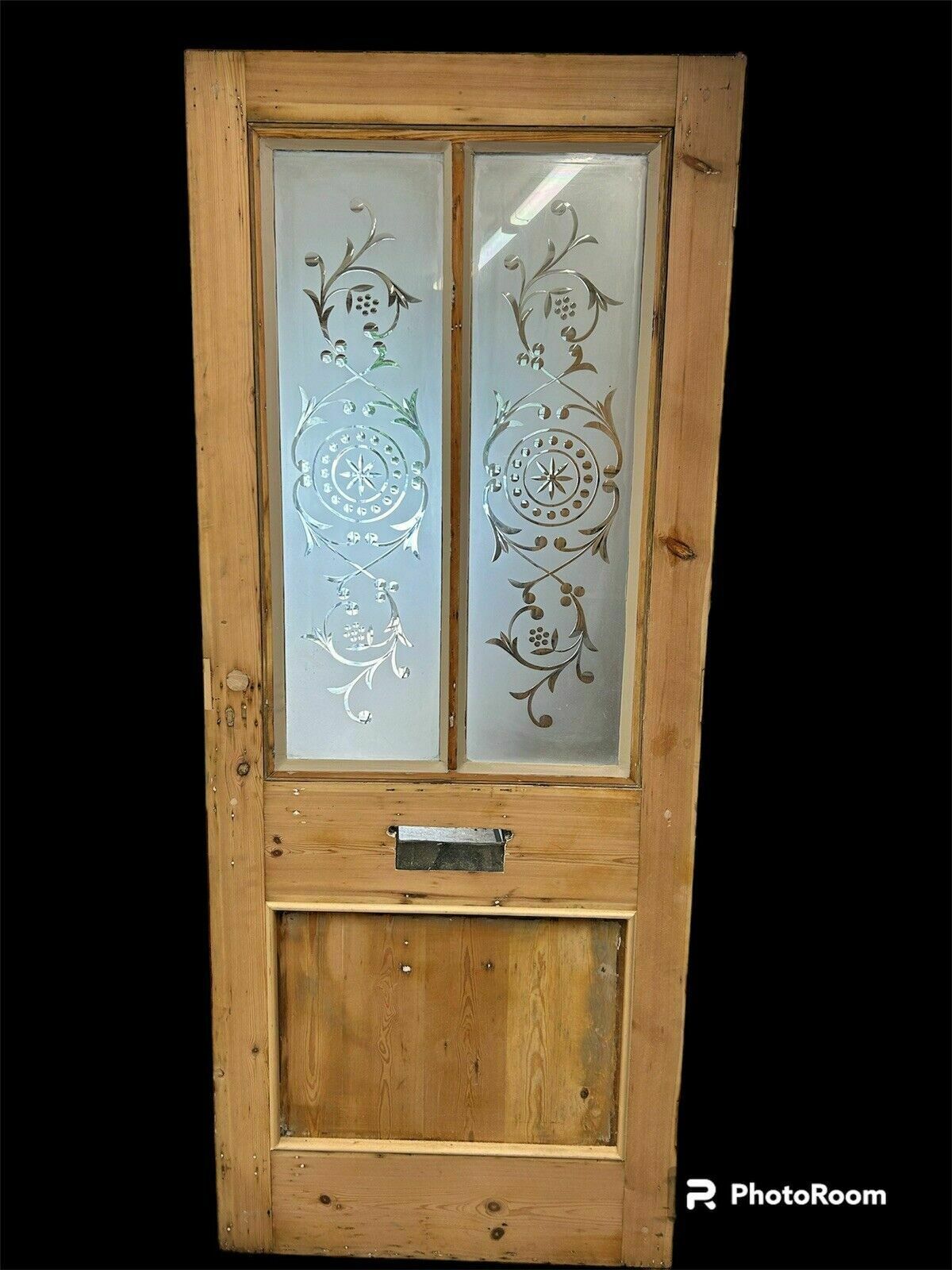 photo furniture Victorian Cut Etched Glass Front Door Antique Period Reclaimed Old Wood Pine