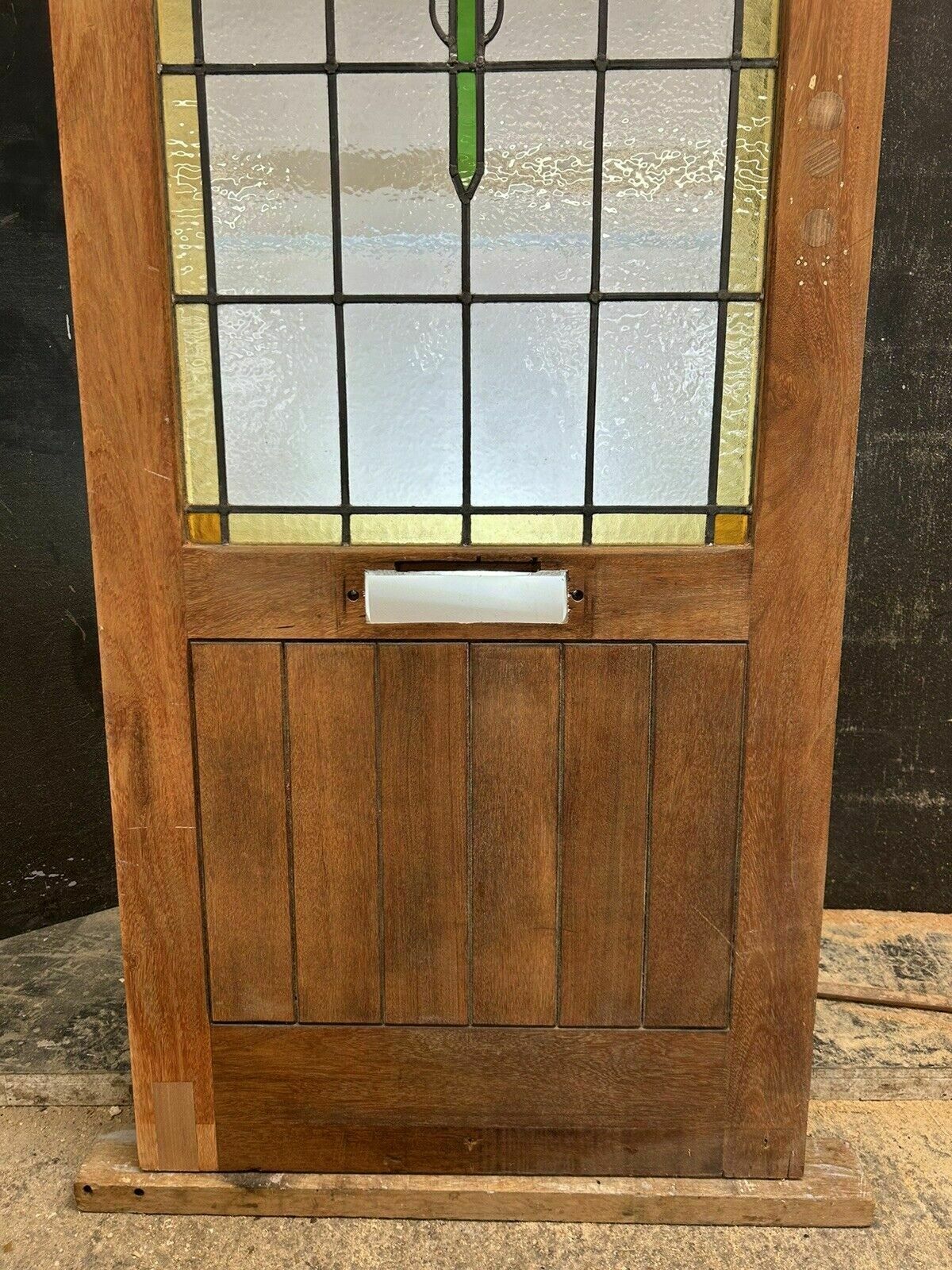 Art Deco Stained Glass Front Door Period Old Reclaimed Antique 20 30 Wood Leaded photo Home Fixtures