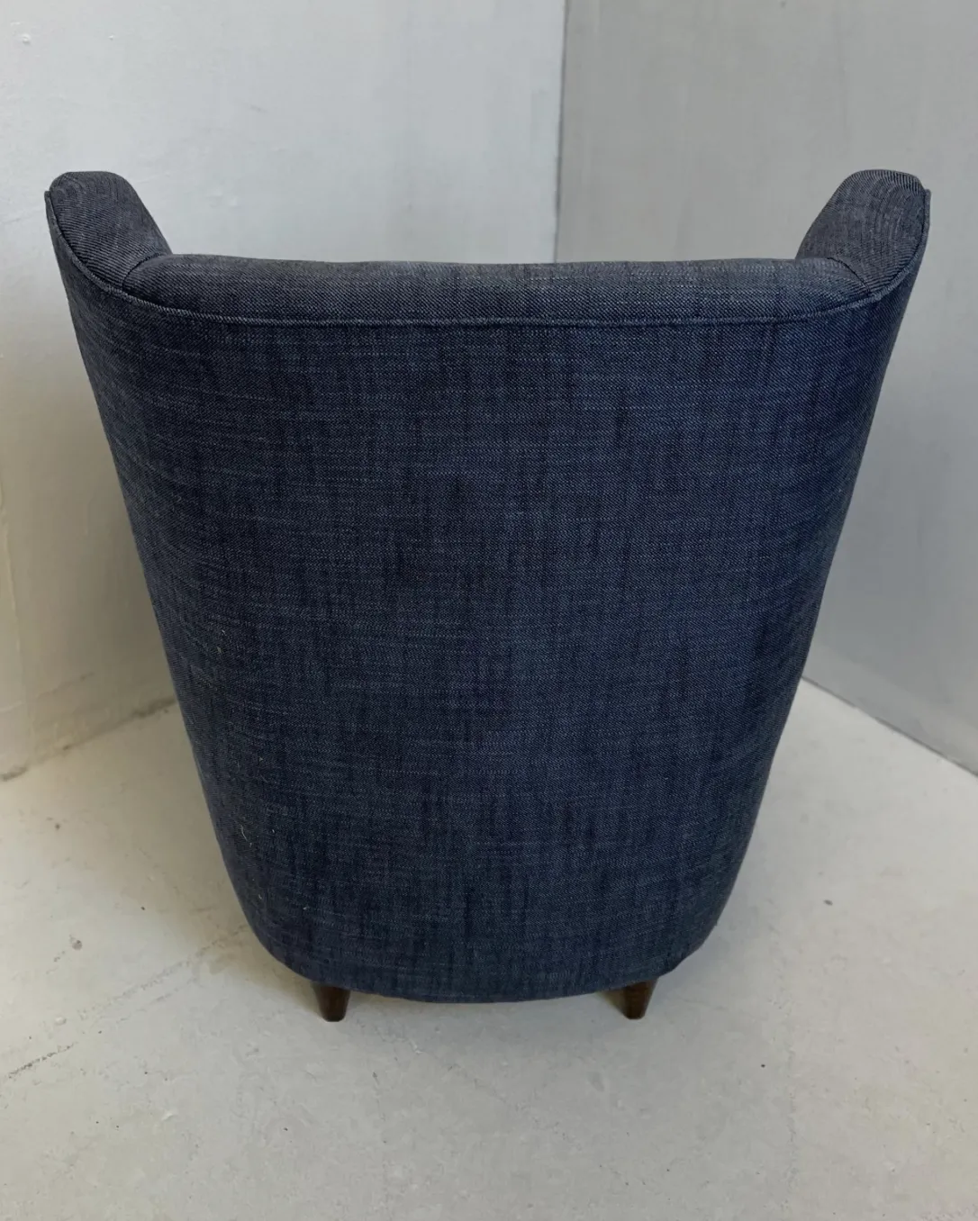 Mid Century Modern Paolo Buffa Blue Fabric Armchair photo furniture