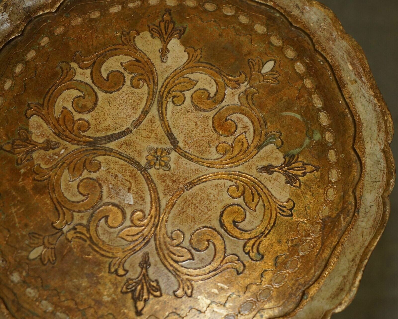 Exquisite And Highly Decorative Italian Circa 1900 Polychrome Painted Side Table photo buy