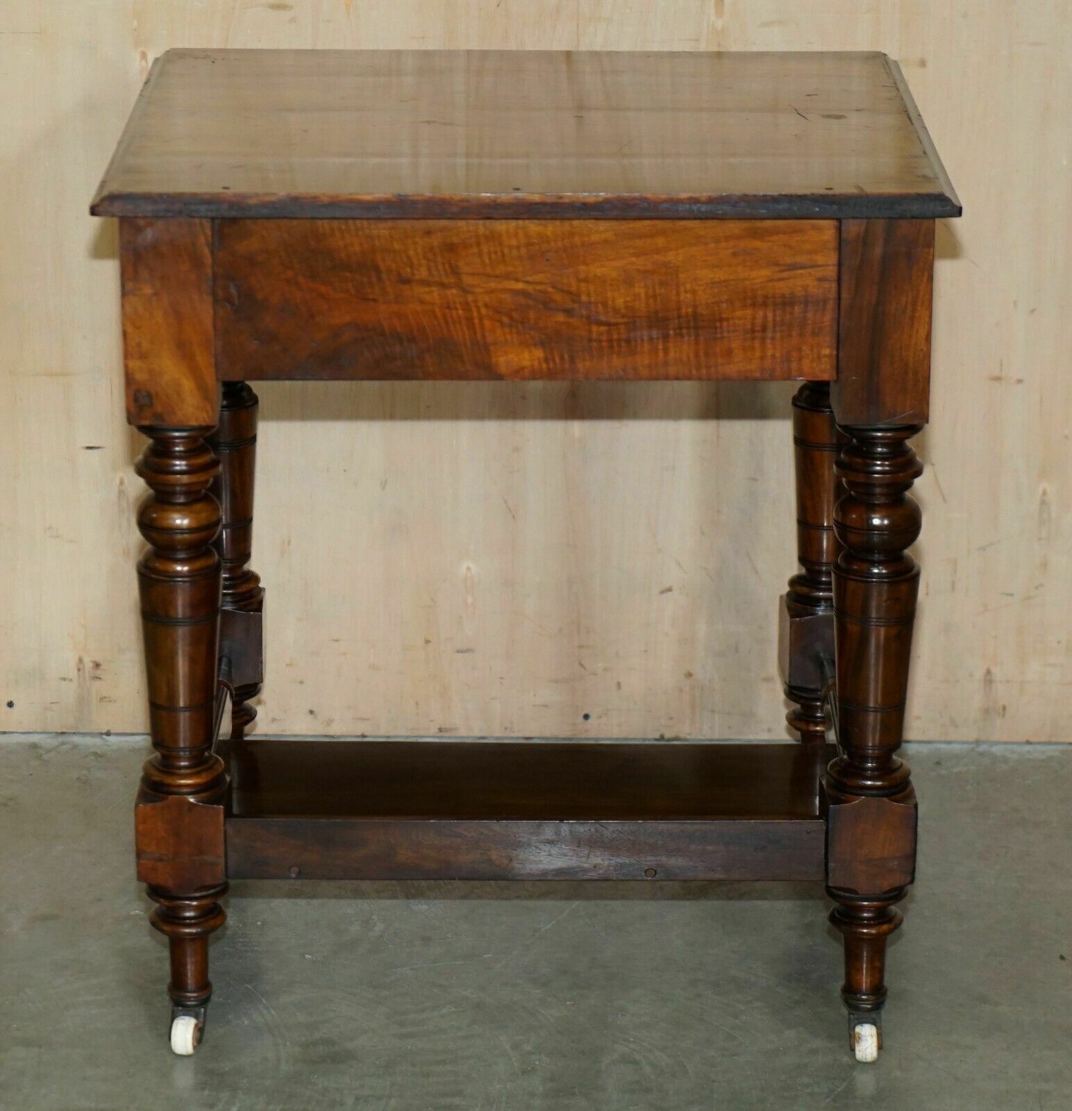 photo buy Stunning Antique Victorian Mahogany & Burr Walnut Centre Table Or Small Desk