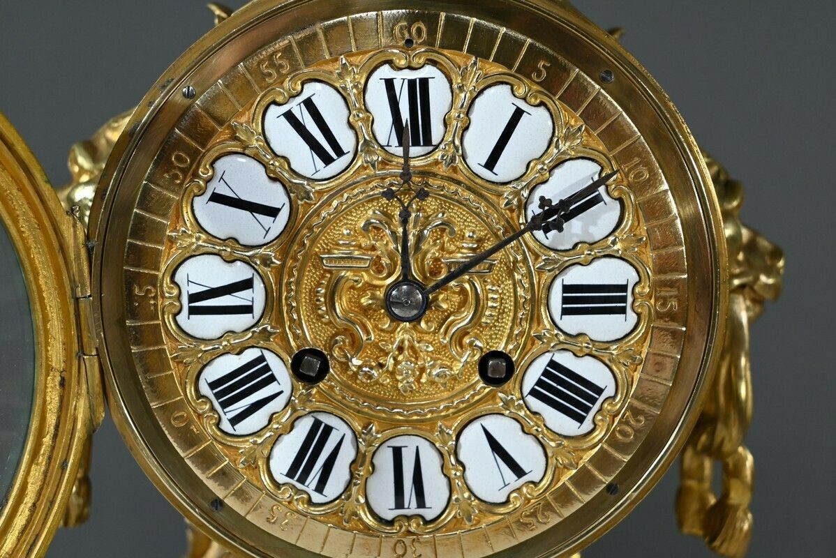 Bronze Clock, Signed G.Philippe Palais Royal – 1870 photo vintage