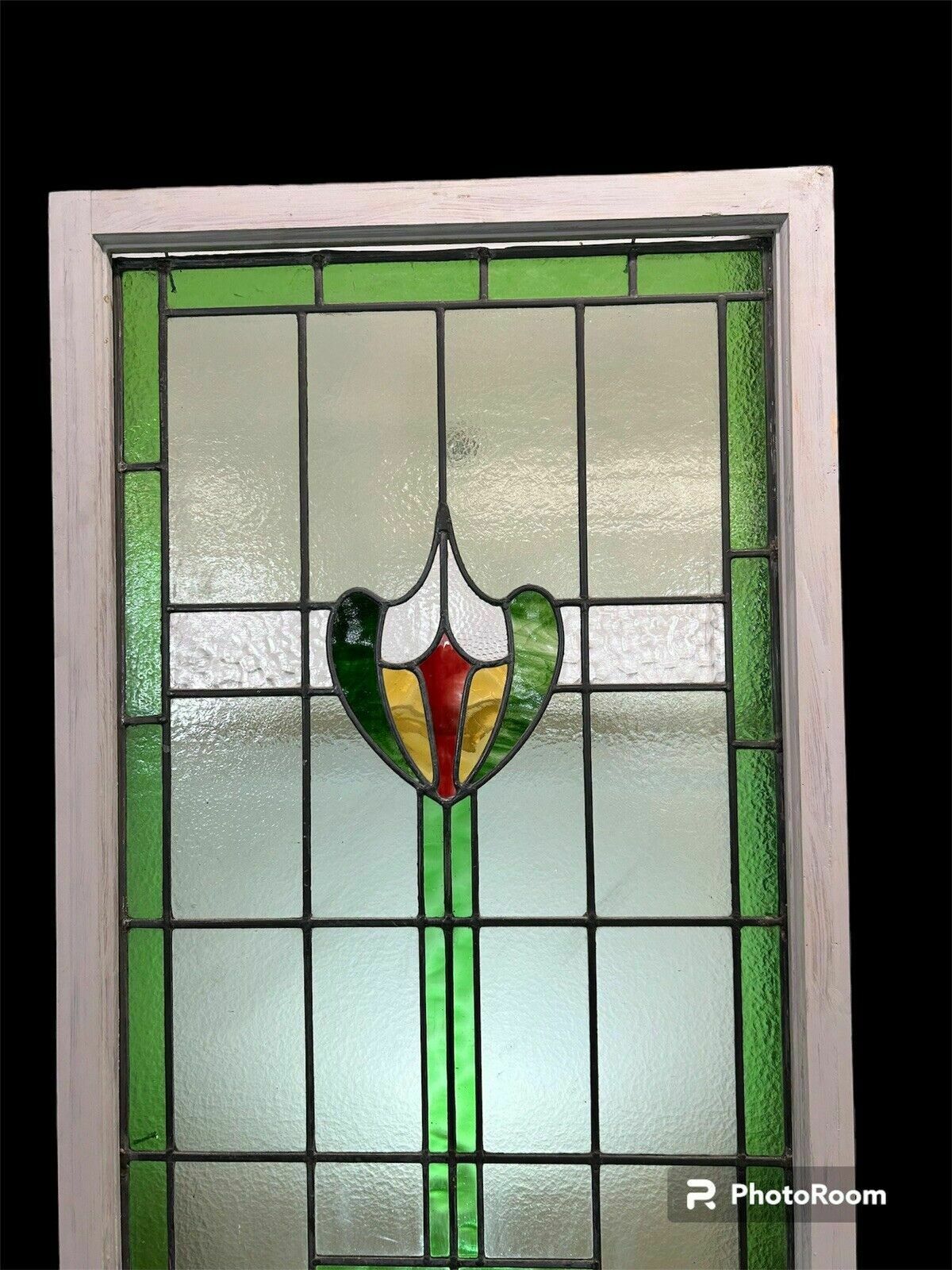 Victorian Stained Glass Window Panel Old Leaded Antique Reclaimed Refurbished photo furniture