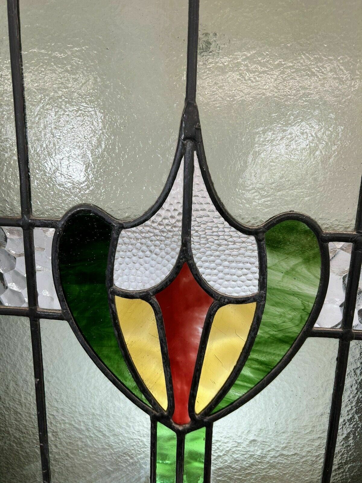Victorian Stained Glass Window Panel Old Leaded Antique Reclaimed Refurbished photo Home Fixtures