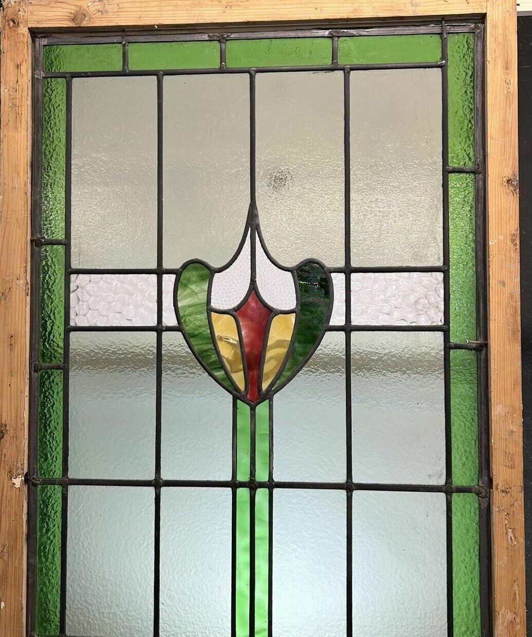 Victorian Stained Glass Window Panel Old Leaded Antique Reclaimed Refurbished photo vinterior