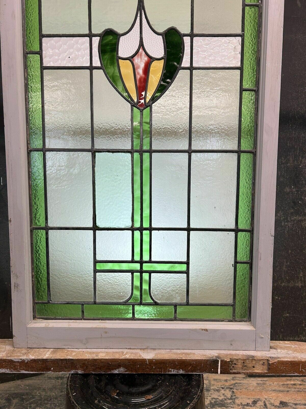 photo buy Victorian Stained Glass Window Panel Old Leaded Antique Reclaimed Refurbished