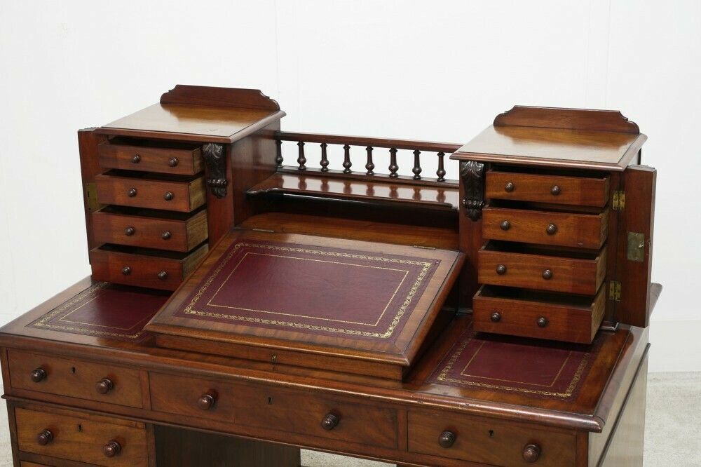 Victorian Charles Dickens Desk Mahogany Writing Table 1880 photo Furniture