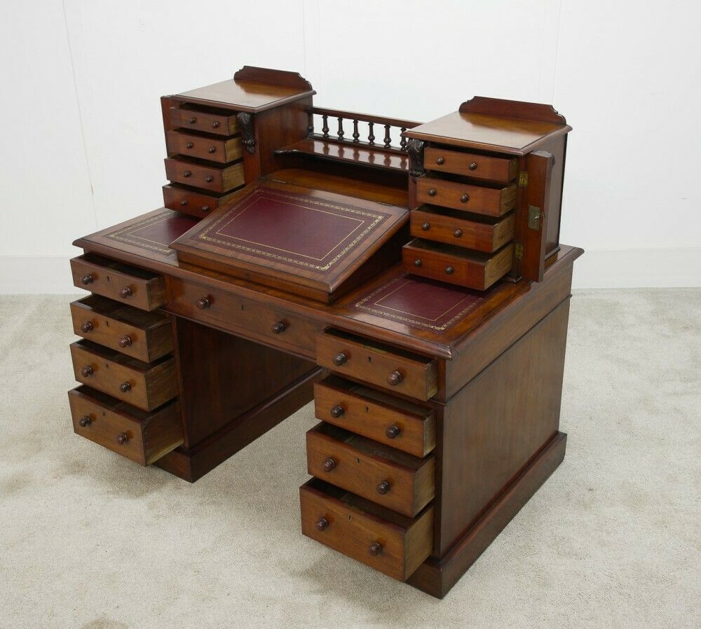Victorian Charles Dickens Desk Mahogany Writing Table 1880 photo 2500.0