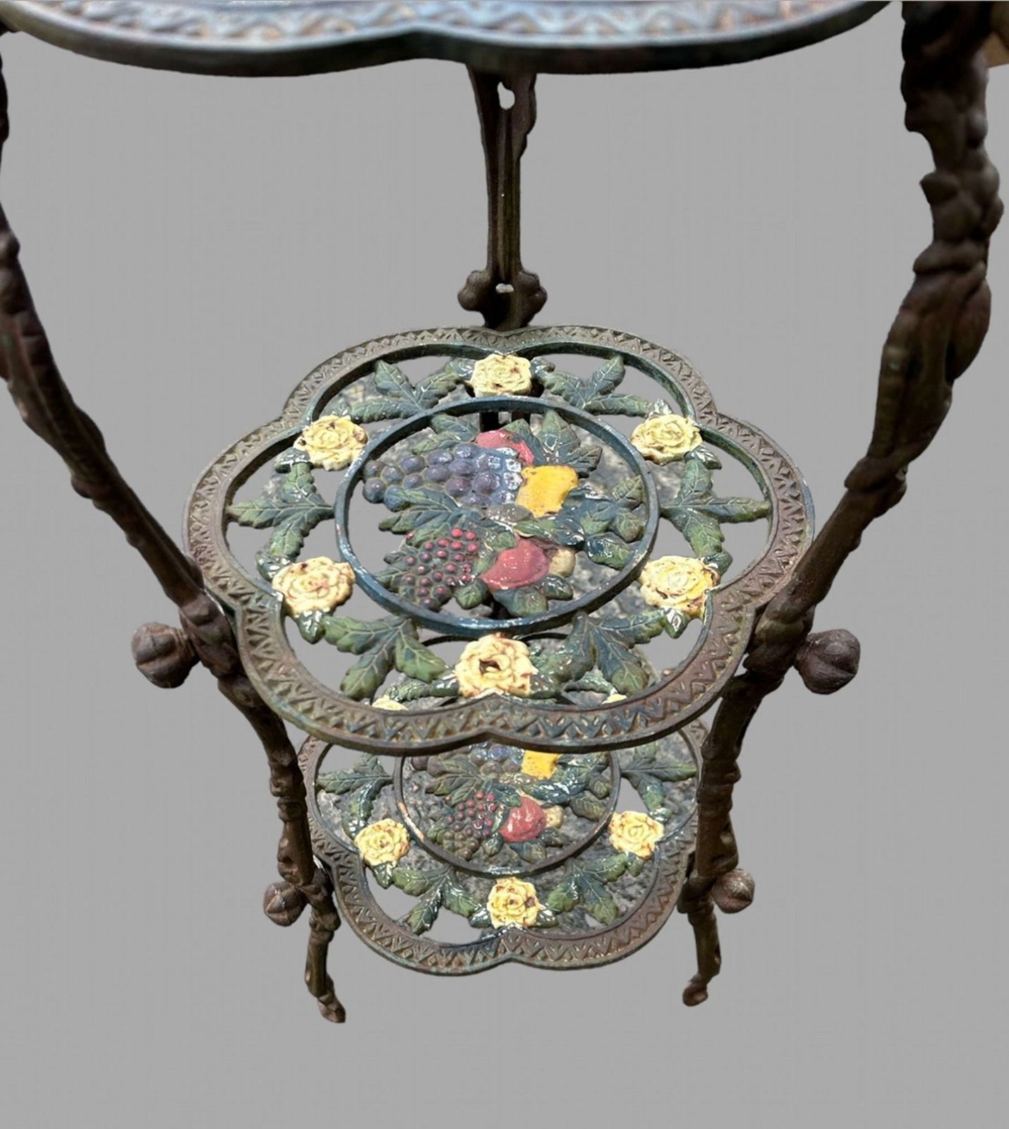 An Ornate Cast Iron Pot Stand, 1800s photo Home Decor