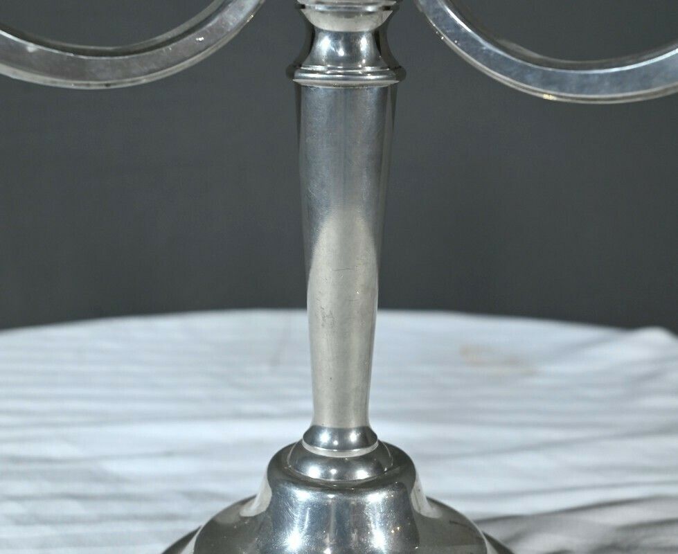 photo for sale Pair Of “Le Lingot” Candelabra In Pewter – Mid 20th Century