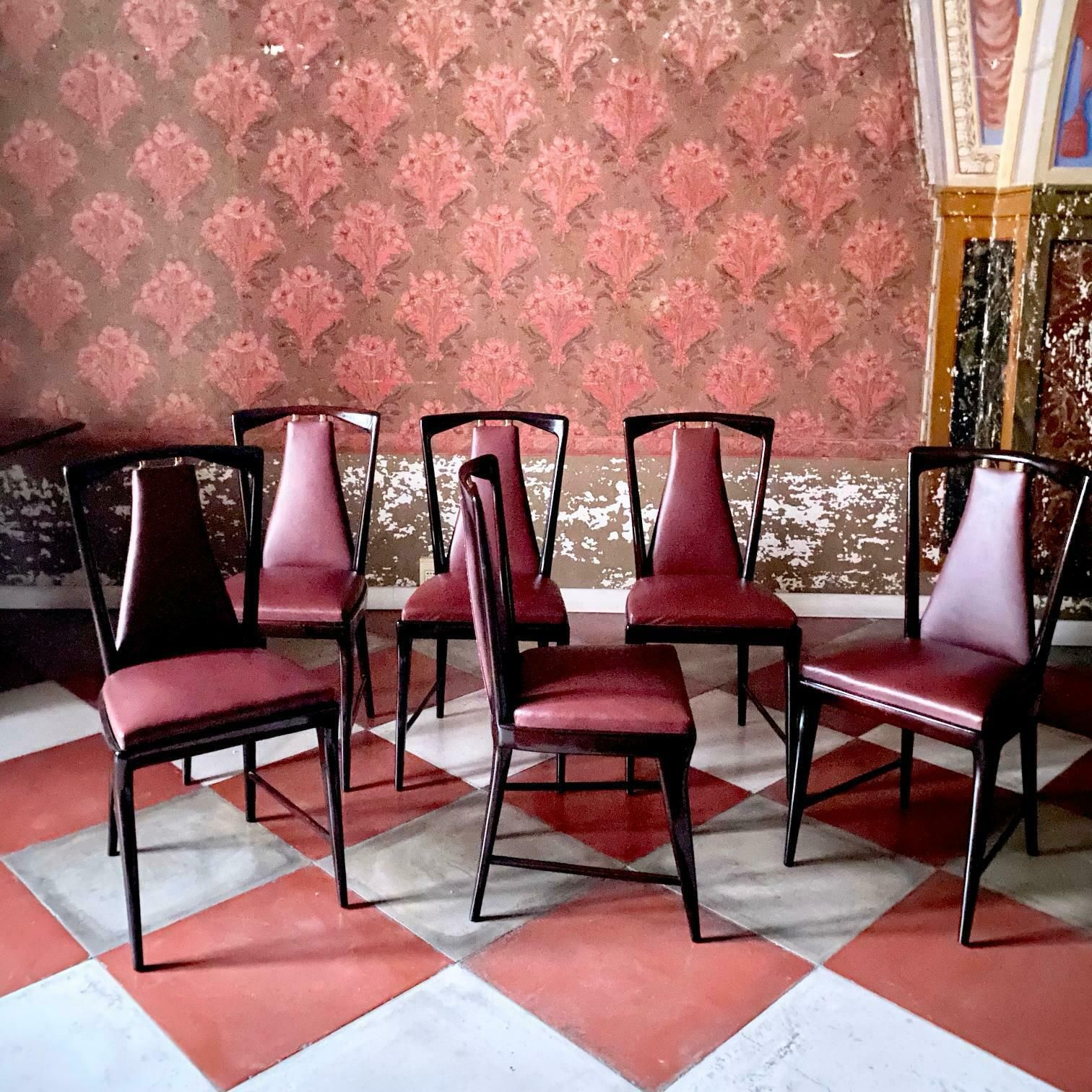 Italian Midcentury Modern Mahogany And Rosewood Dining Set, Osvaldo Borsani For Atelier Borsani Varedo, Italy 1950 photo vinterior