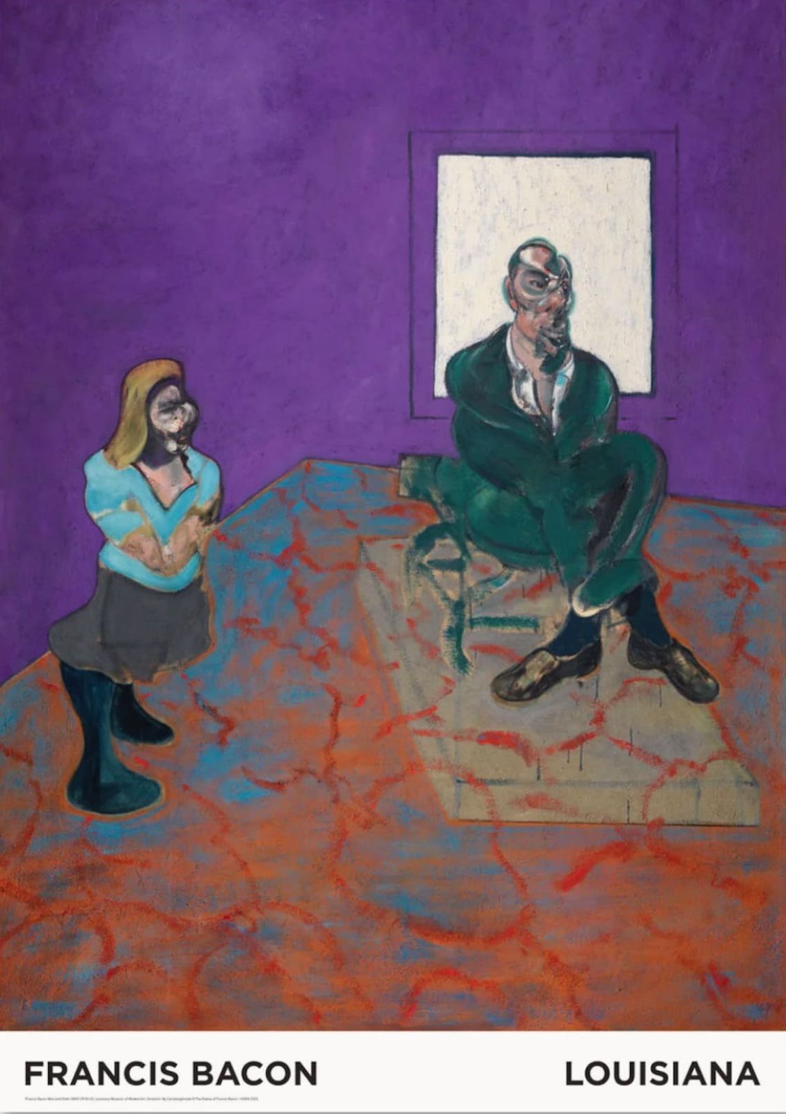 Authentic Francis Bacon Exhibition Poster   Man And Child   Original Museum Print
