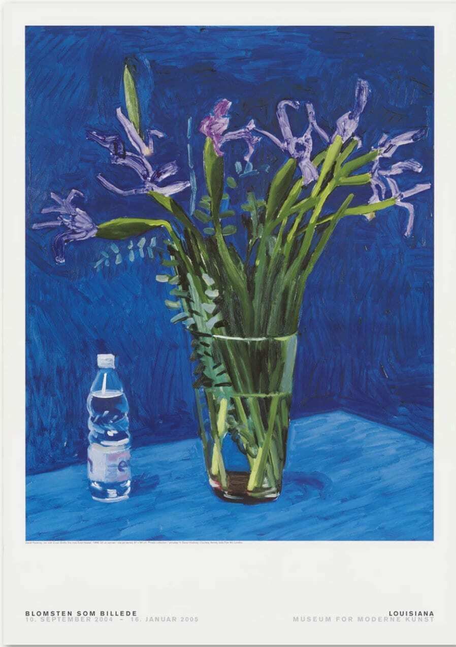 Original David Hockney Exhibition Poster   Iris With Water Bottle   Official Authentic Museum Print Wall Art