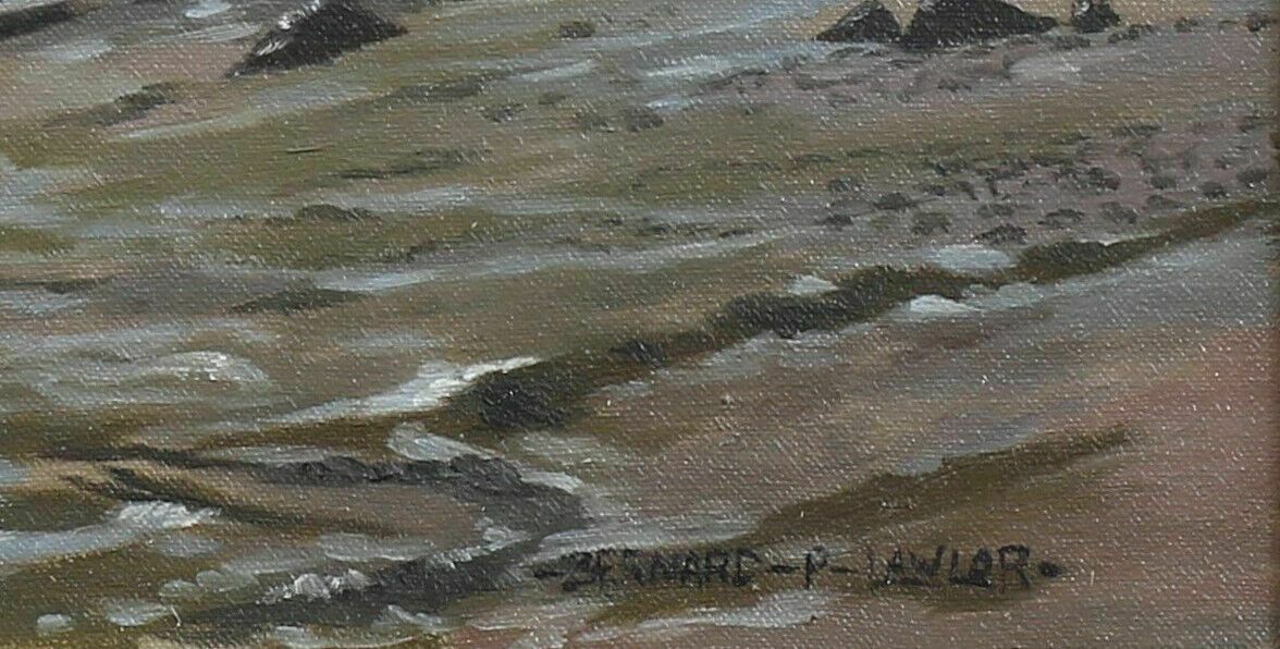 Oil On Canvas By Bernard P Lawlor. Coastal Scene photo for sale