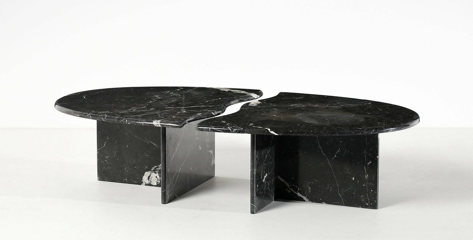 Italian Black Marquina Marble, Coffee Table, Italy, 1970s photo for sale