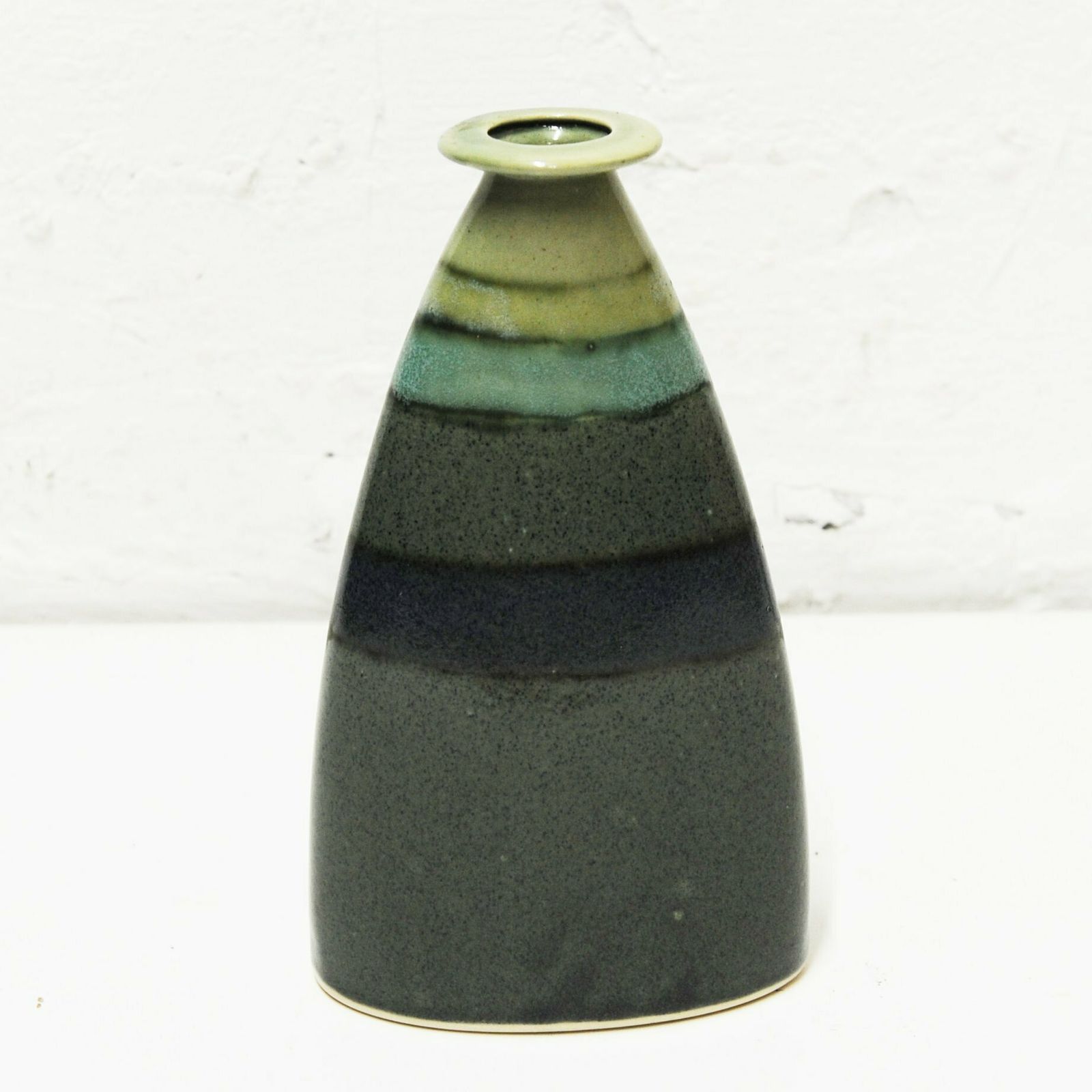 Green And Blue Striped Studio Pottery Glazed Vase, 1990s photo furniture